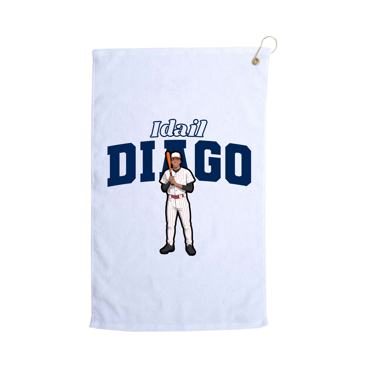 Golf Towel — Name Arch in White