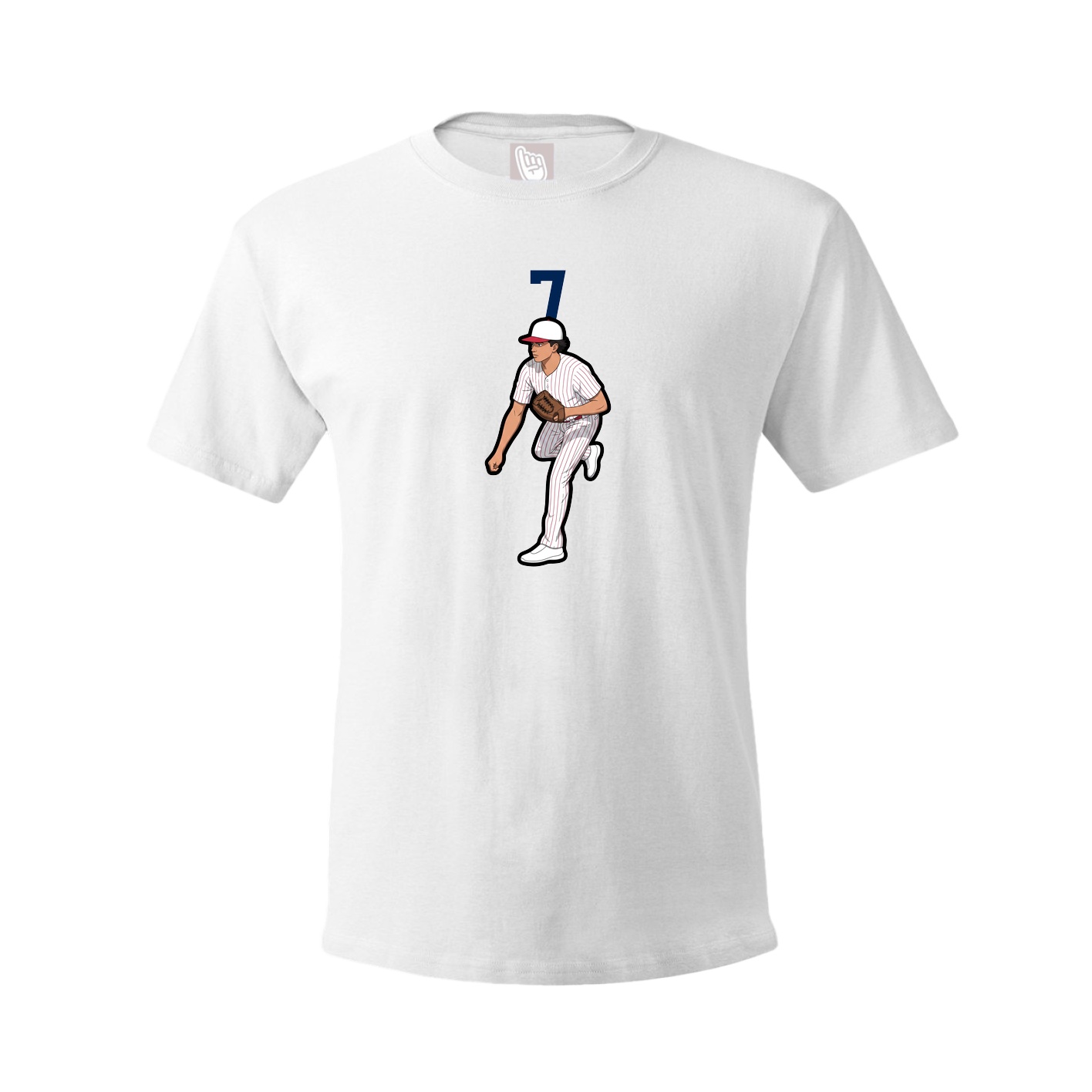 Youth Tee — Number Top in White