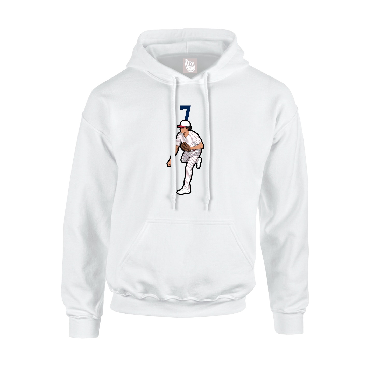 Youth Hoodie — Number Top in White