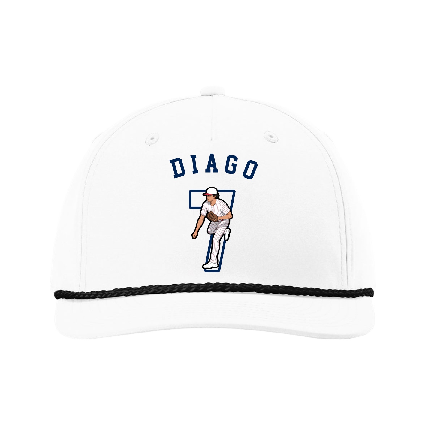 Five-Panel Classic Rope Cap — Shirsey Arch in White