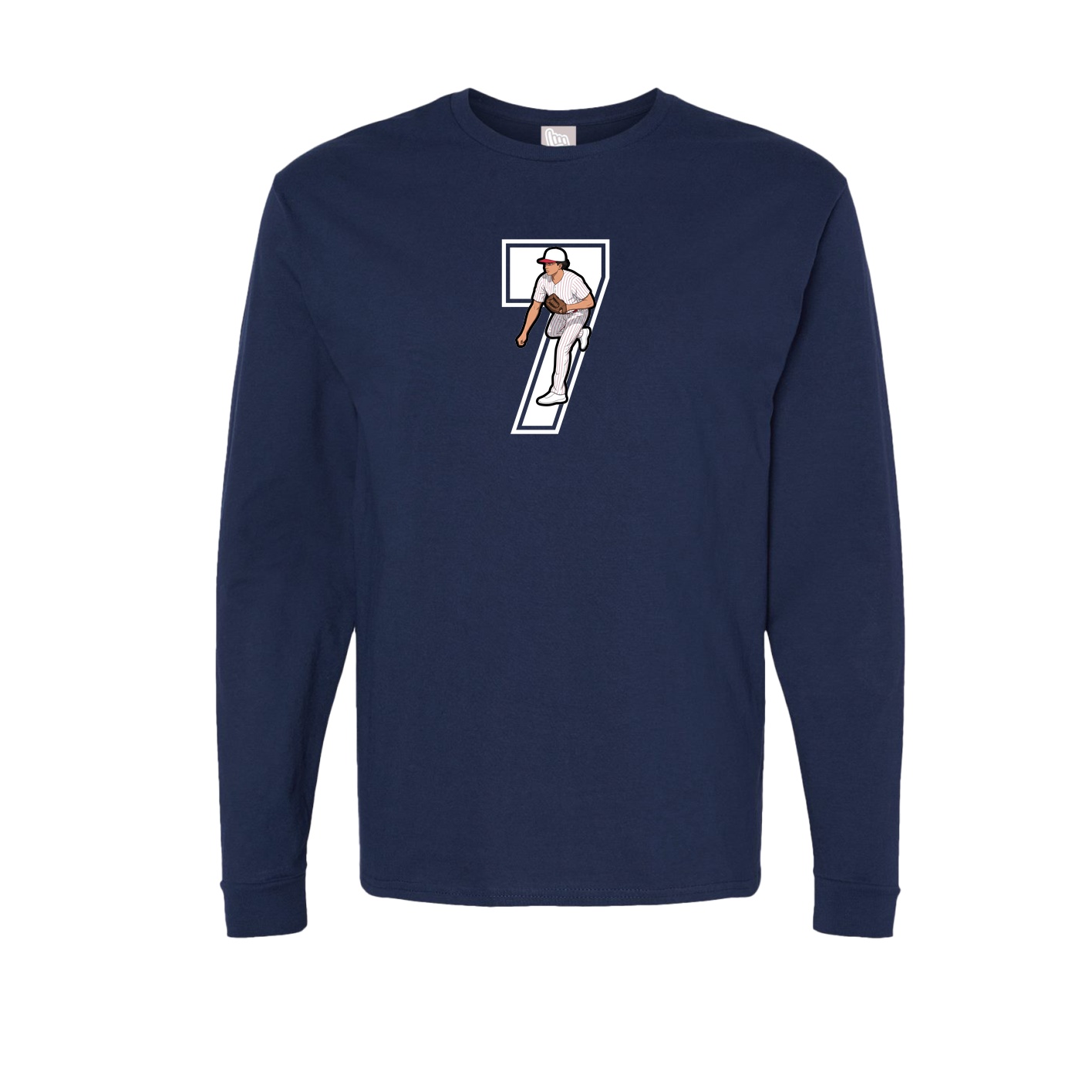 Long Sleeve Tee — Number in Navy