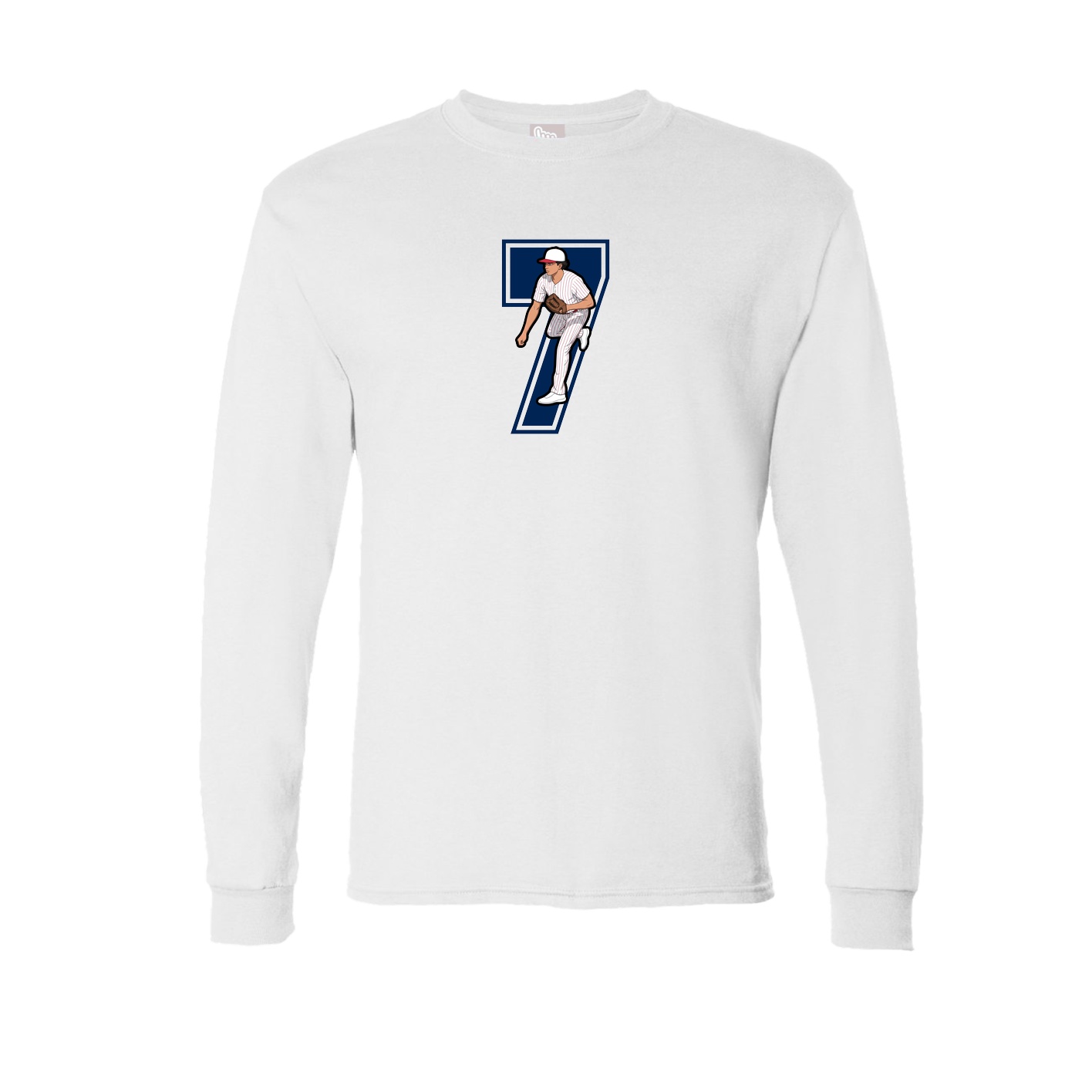 Long Sleeve Tee — Number in White