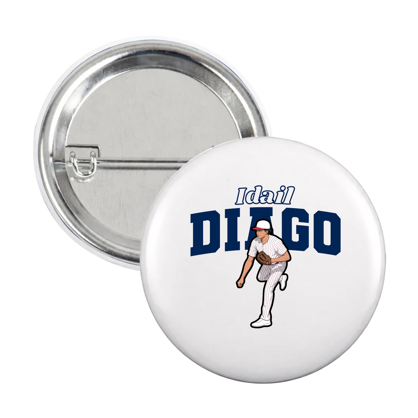 Game Day Button — Name Arch in White