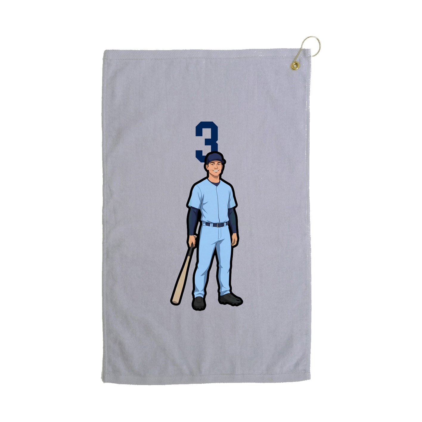 Golf Towel — Number Top in Grey