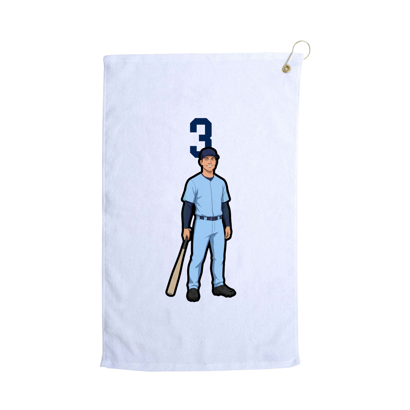Golf Towel — Number Top in White