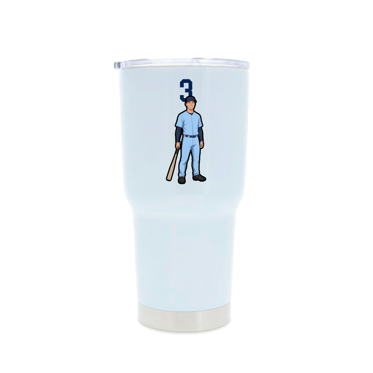 30oz Stainless Steel Tumbler — Number Top in White