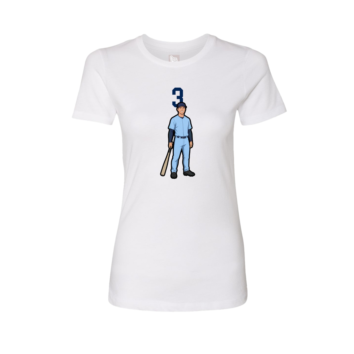 Fitted Women's Tee — Number Top in White