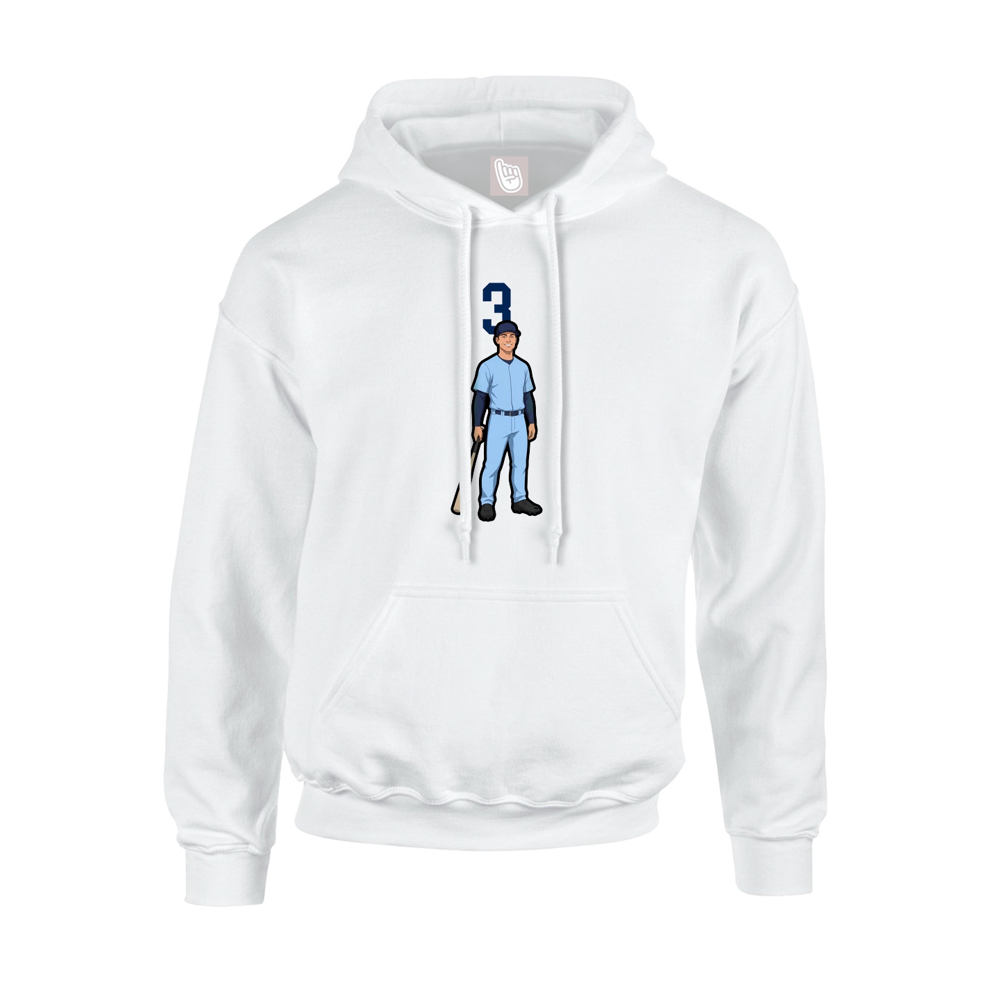 Youth Hoodie — Number Top in White