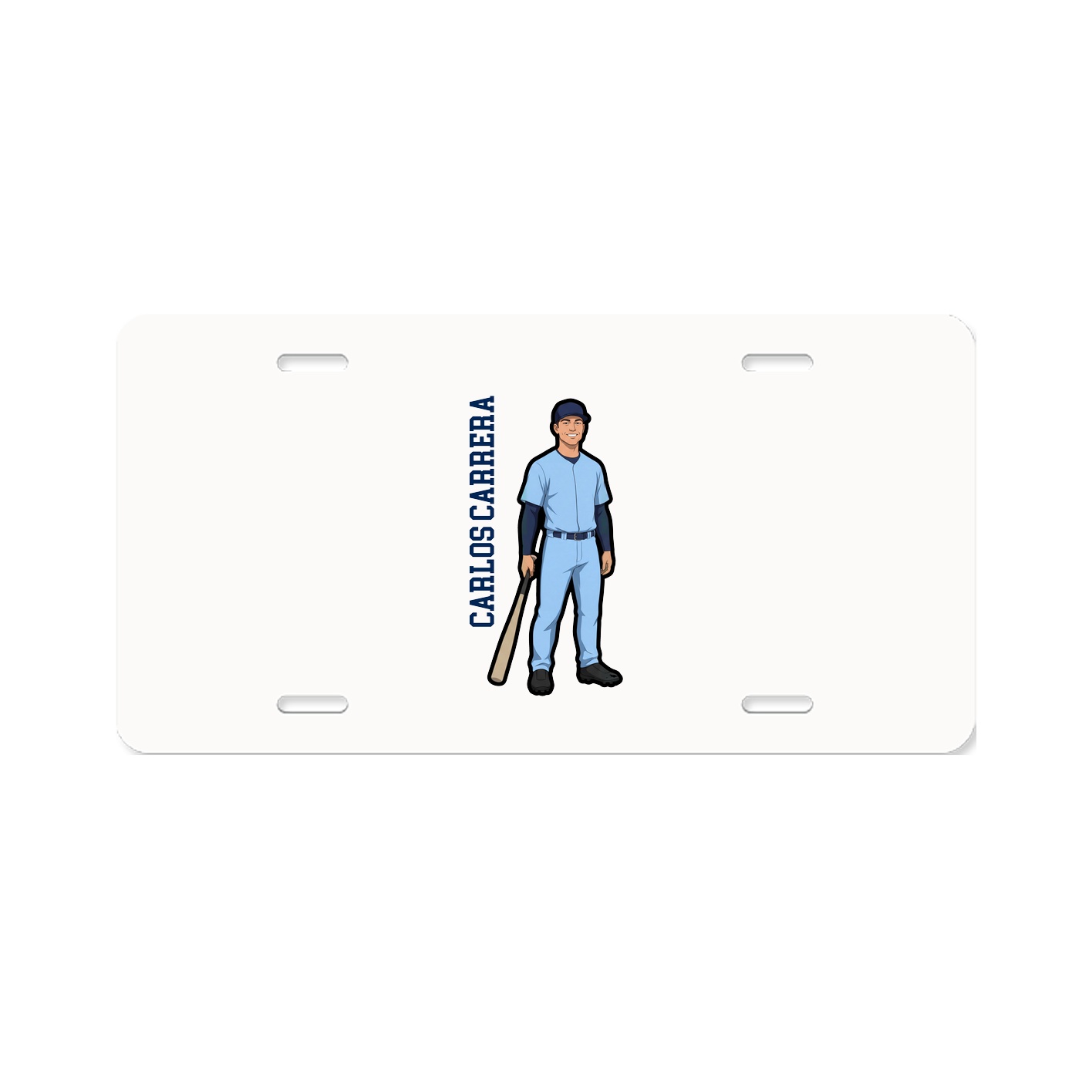 License Plate — Name Vertical in Classic