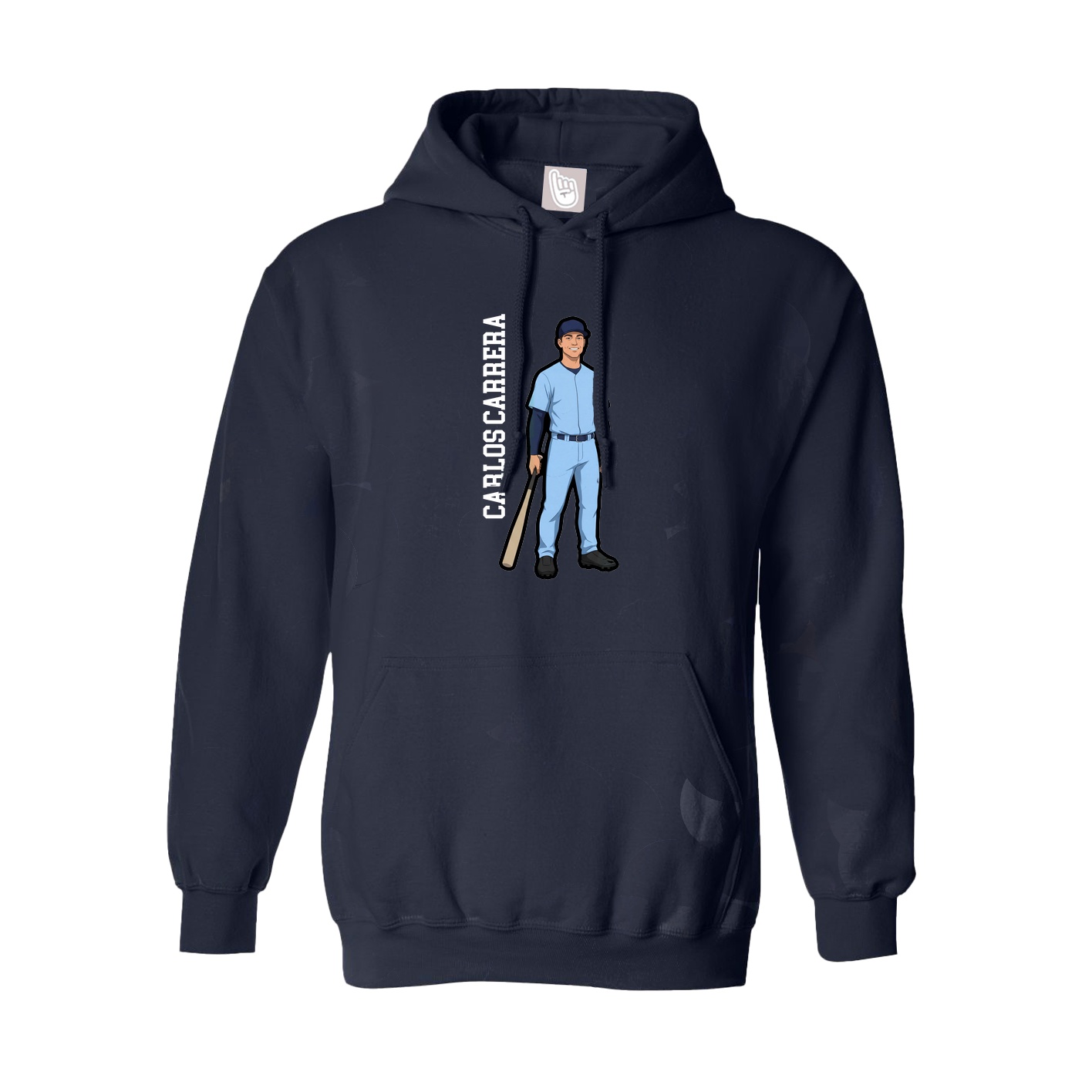 Youth Hoodie — Name Vertical in Navy