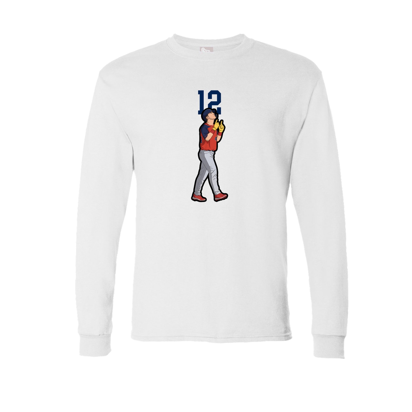 Long Sleeve Tee — Number Top in White