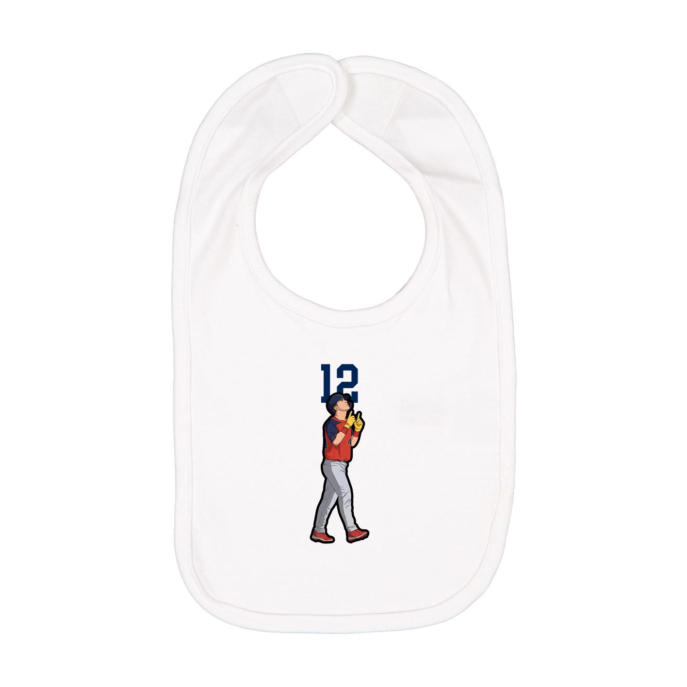 Infant Bib — Number Top in White