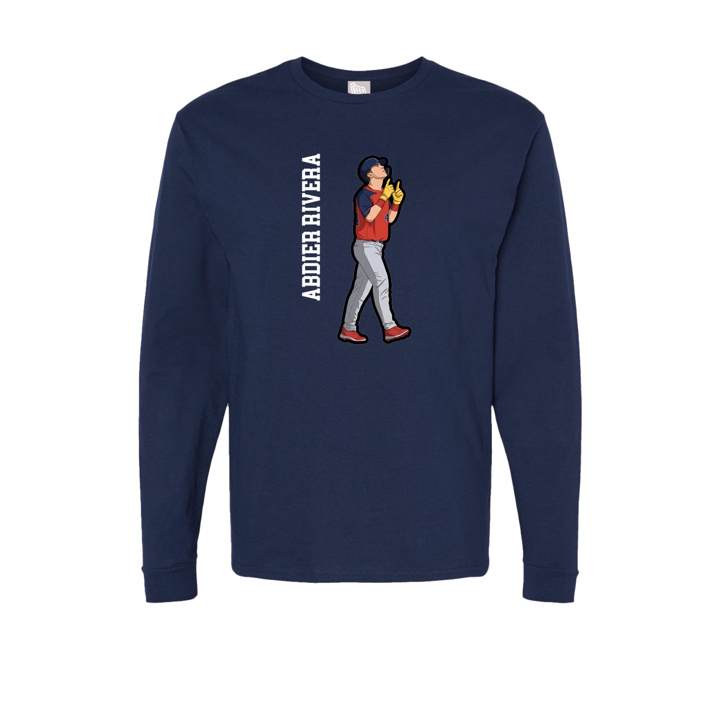 Long Sleeve Tee — Name Vertical in Navy