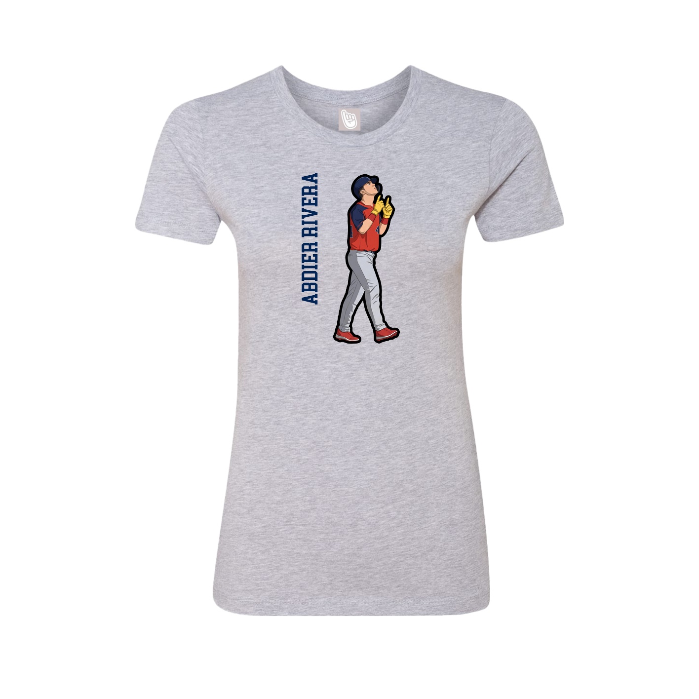 Womens Tee — Name Vertical in Grey