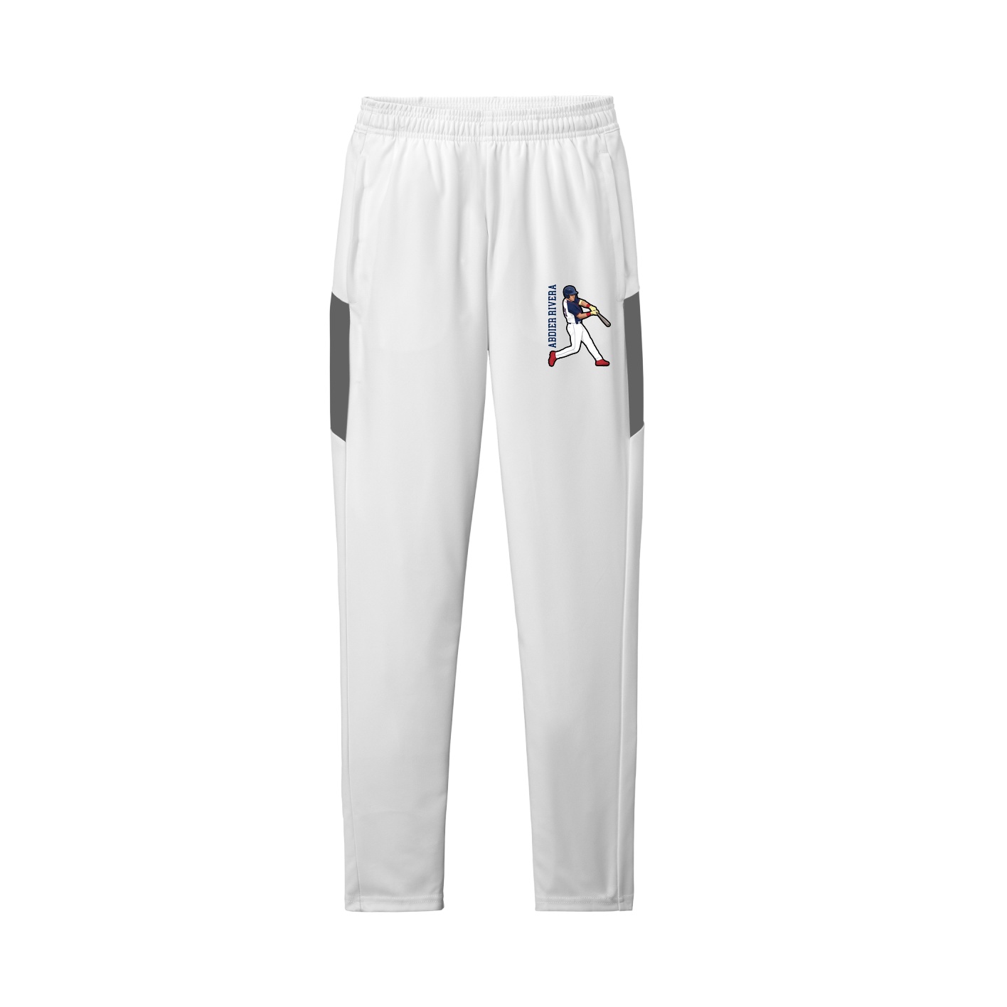 Team Travel Pant — Name Vertical in White/Grey