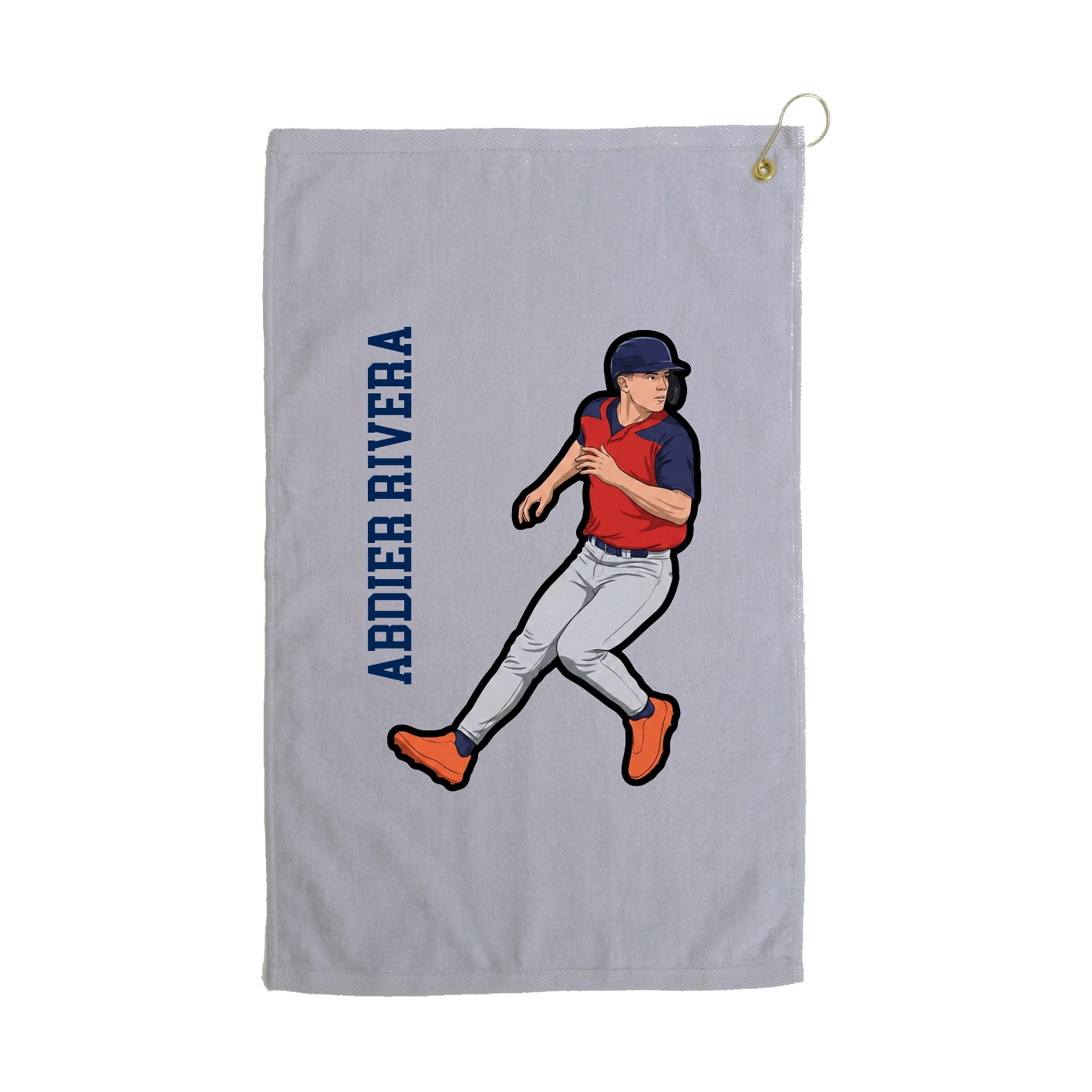 Golf Towel — Name Vertical in Grey