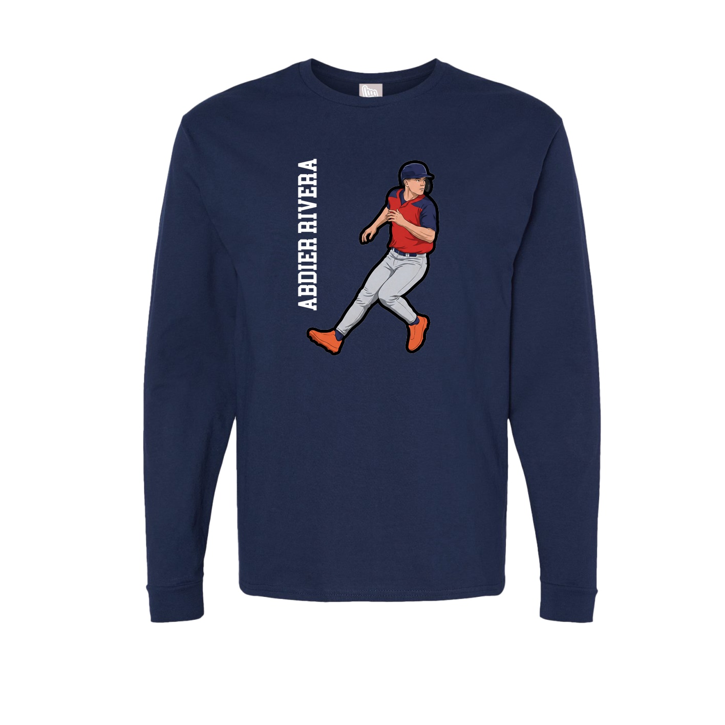 Long Sleeve Tee — Name Vertical in Navy