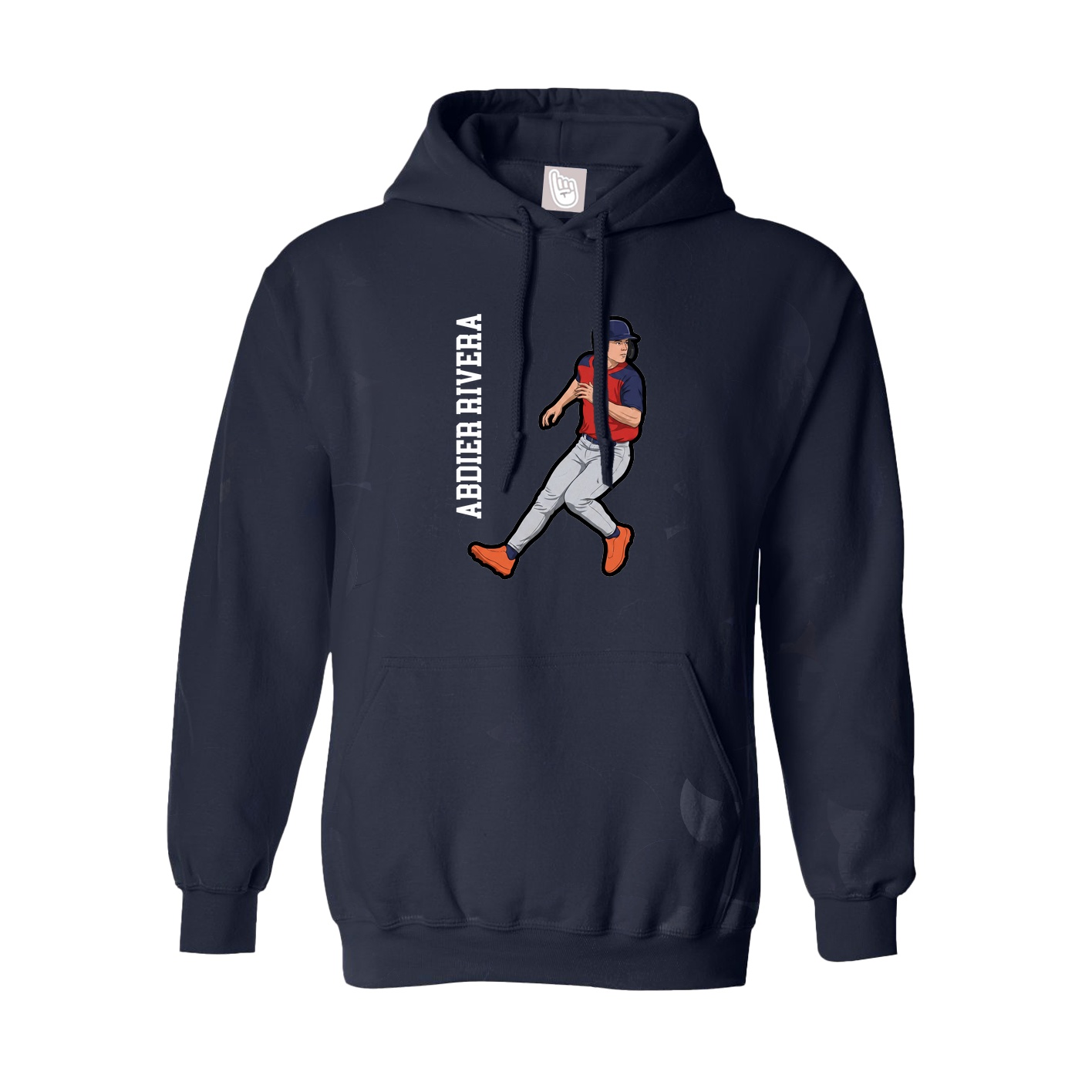 Hoodie — Name Vertical in Navy