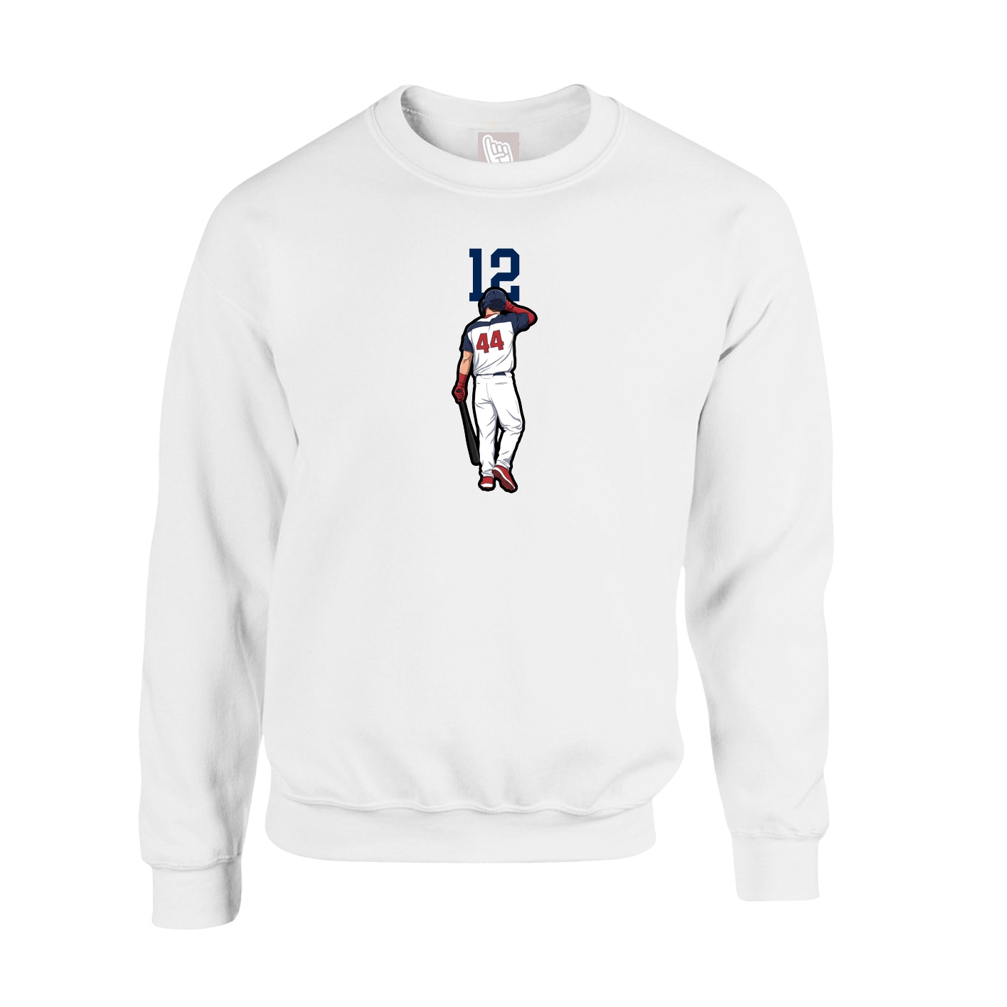 Fleece Crew — Number Top in White