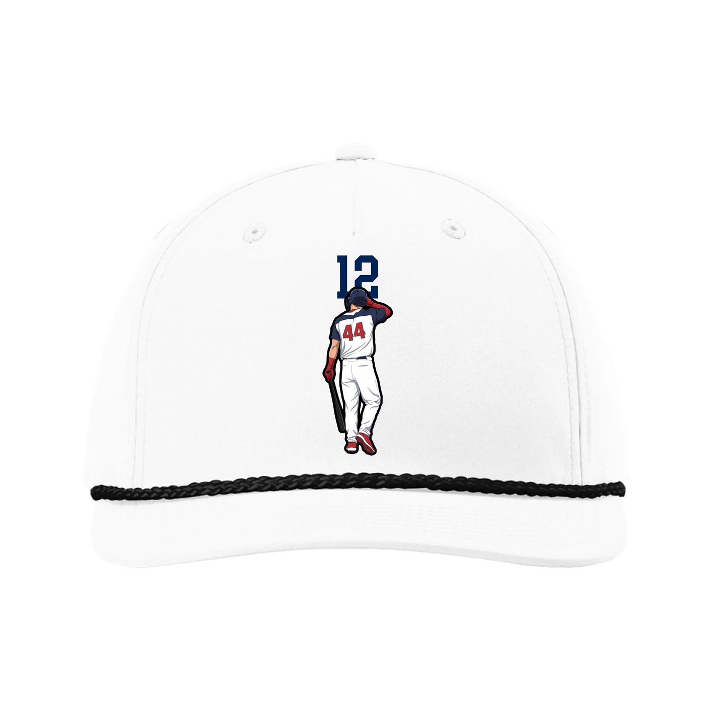Five-Panel Classic Rope Cap — Number Top in White