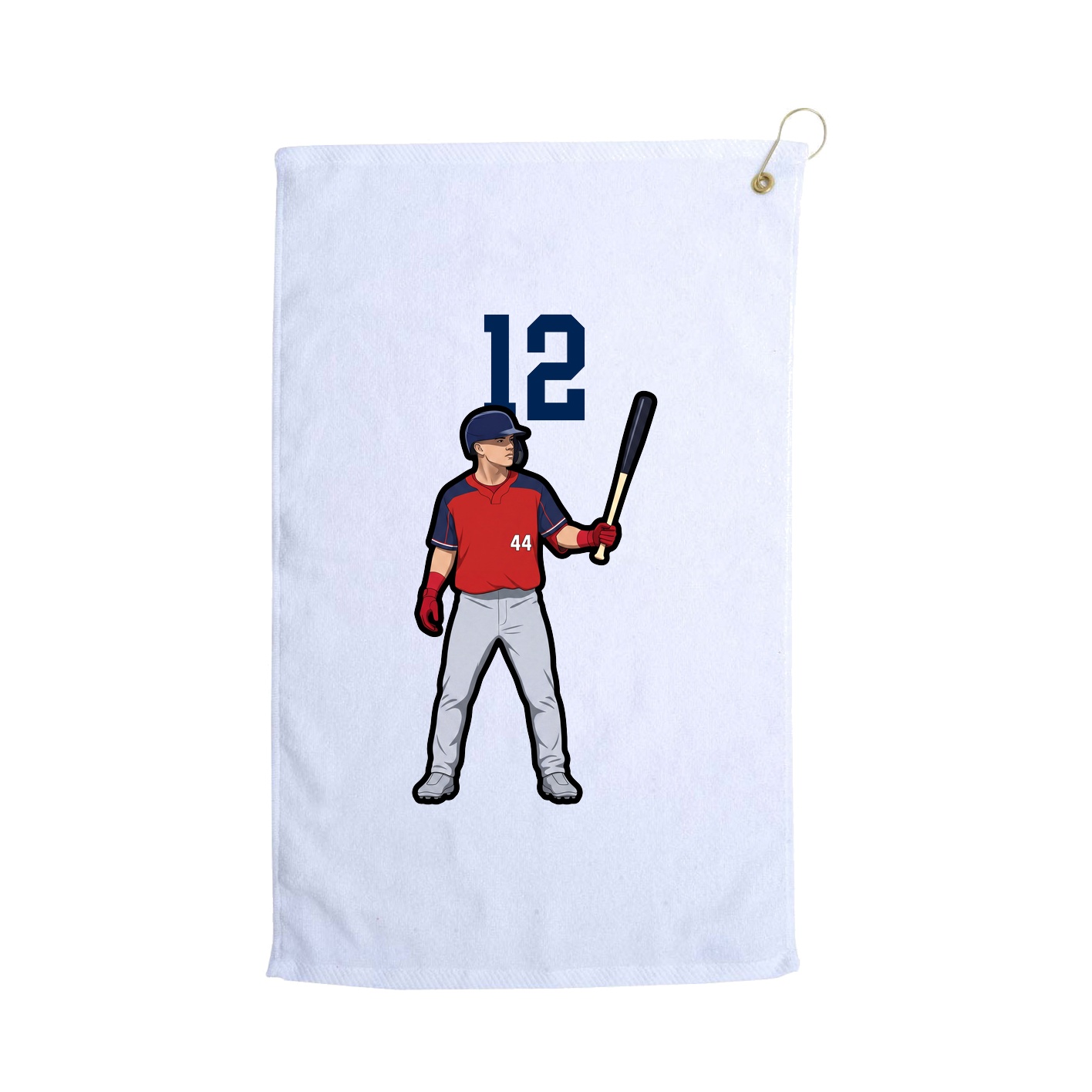 Golf Towel — Number Top in White