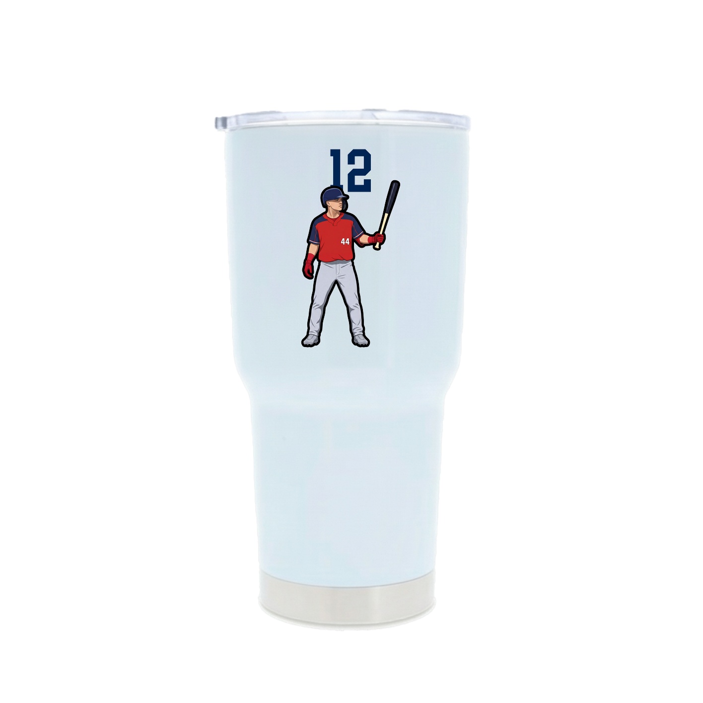 30oz Stainless Steel Tumbler — Number Top in White