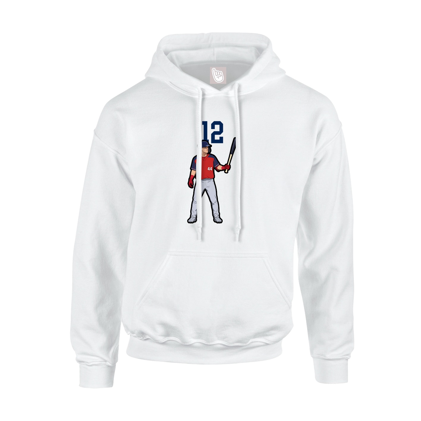 Youth Hoodie — Number Top in White