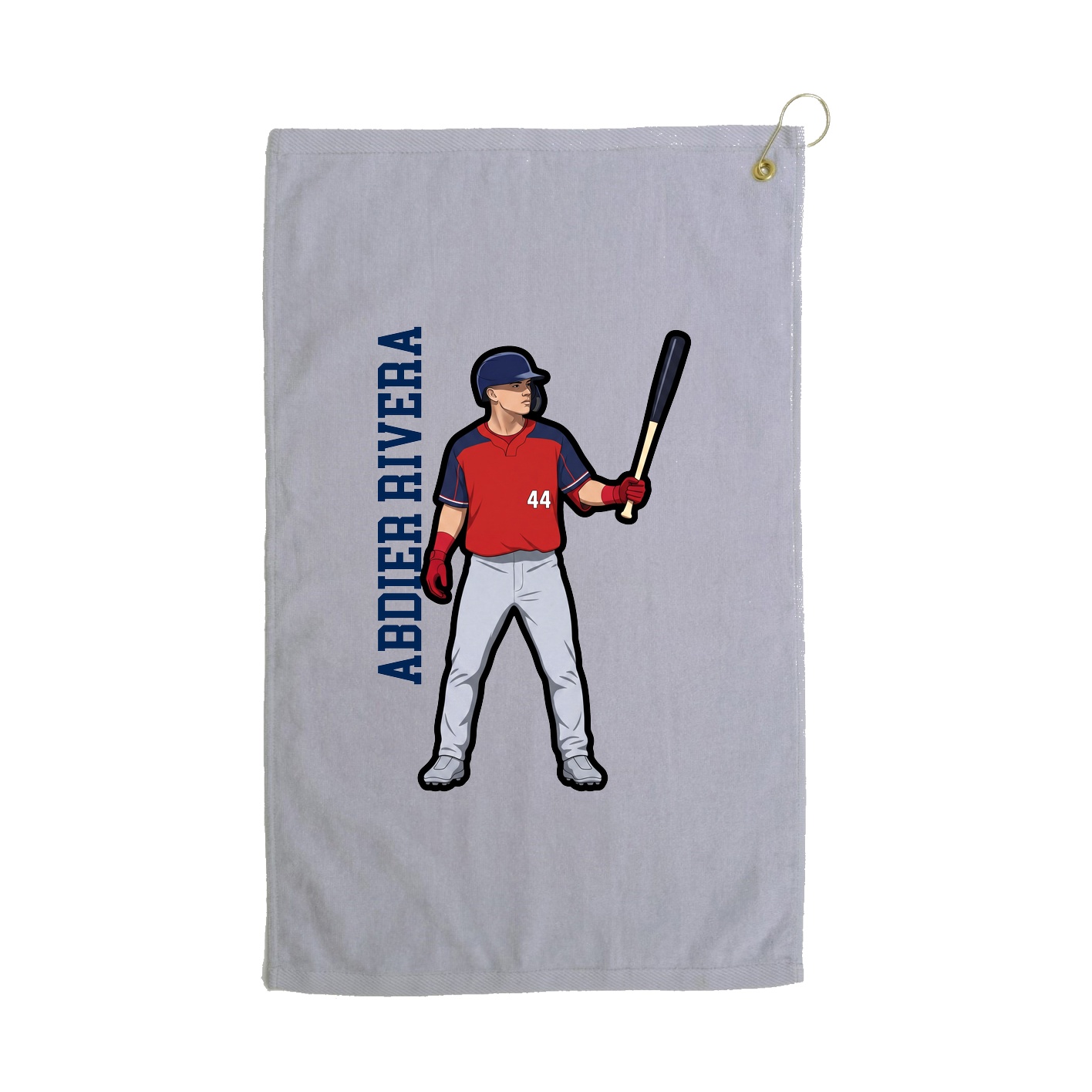 Golf Towel — Name Vertical in Grey