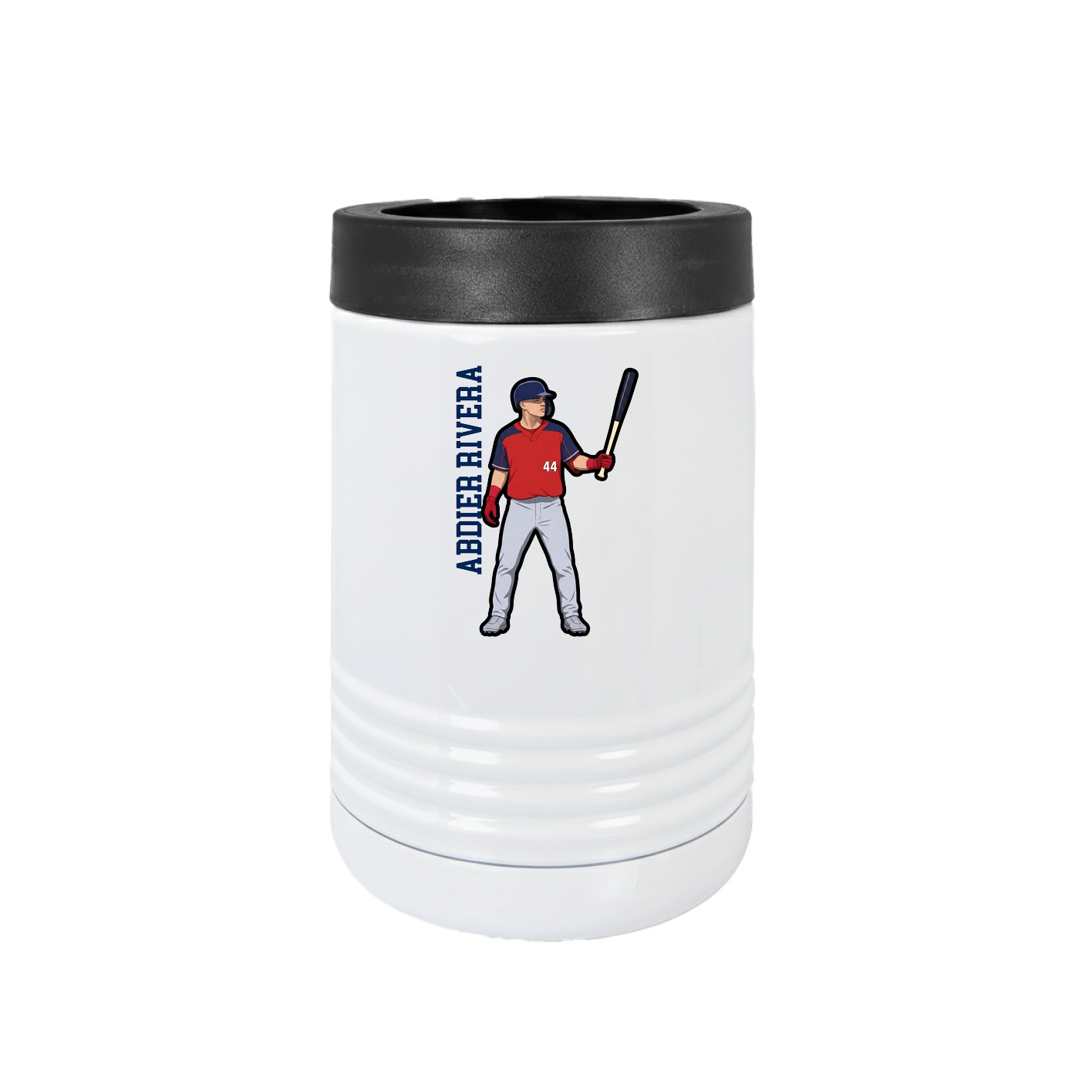 Beverage Holder — Name Vertical in White