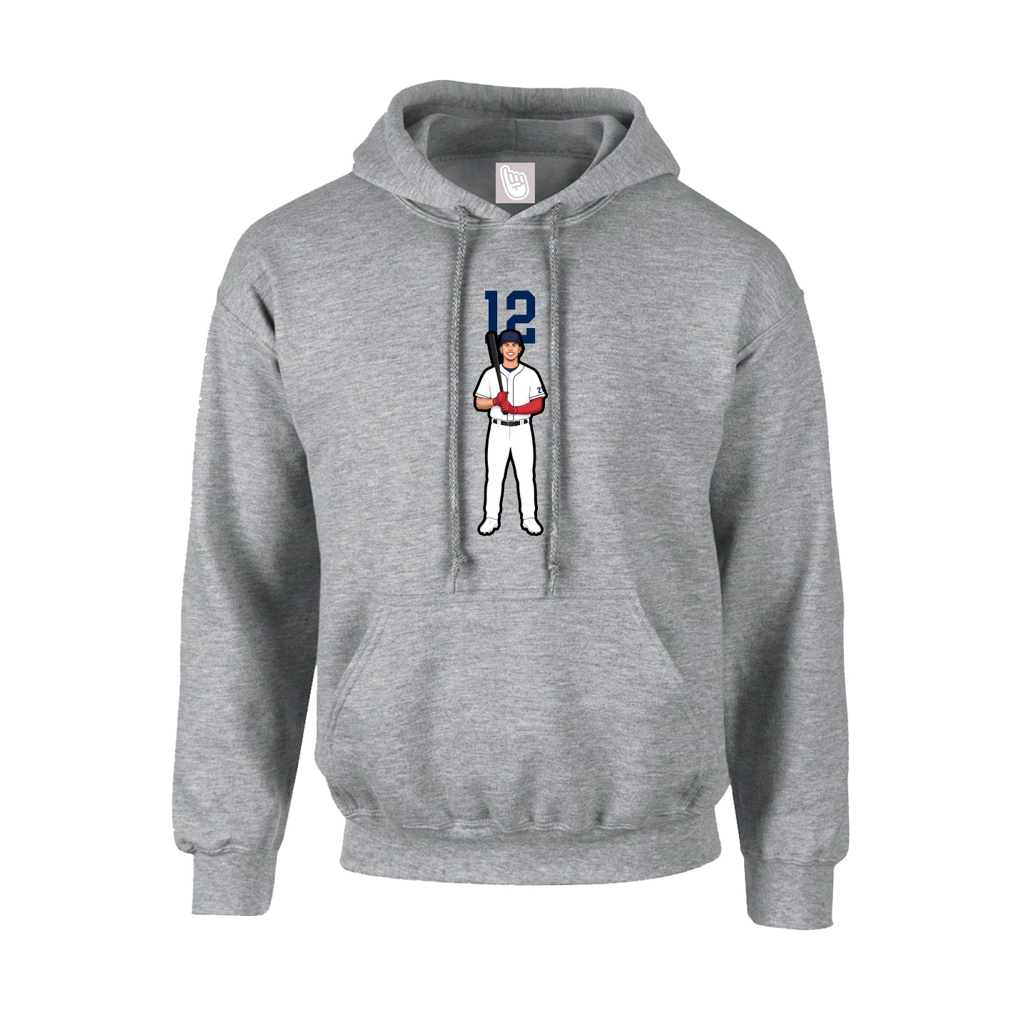 Youth Hoodie — Number Top in Grey