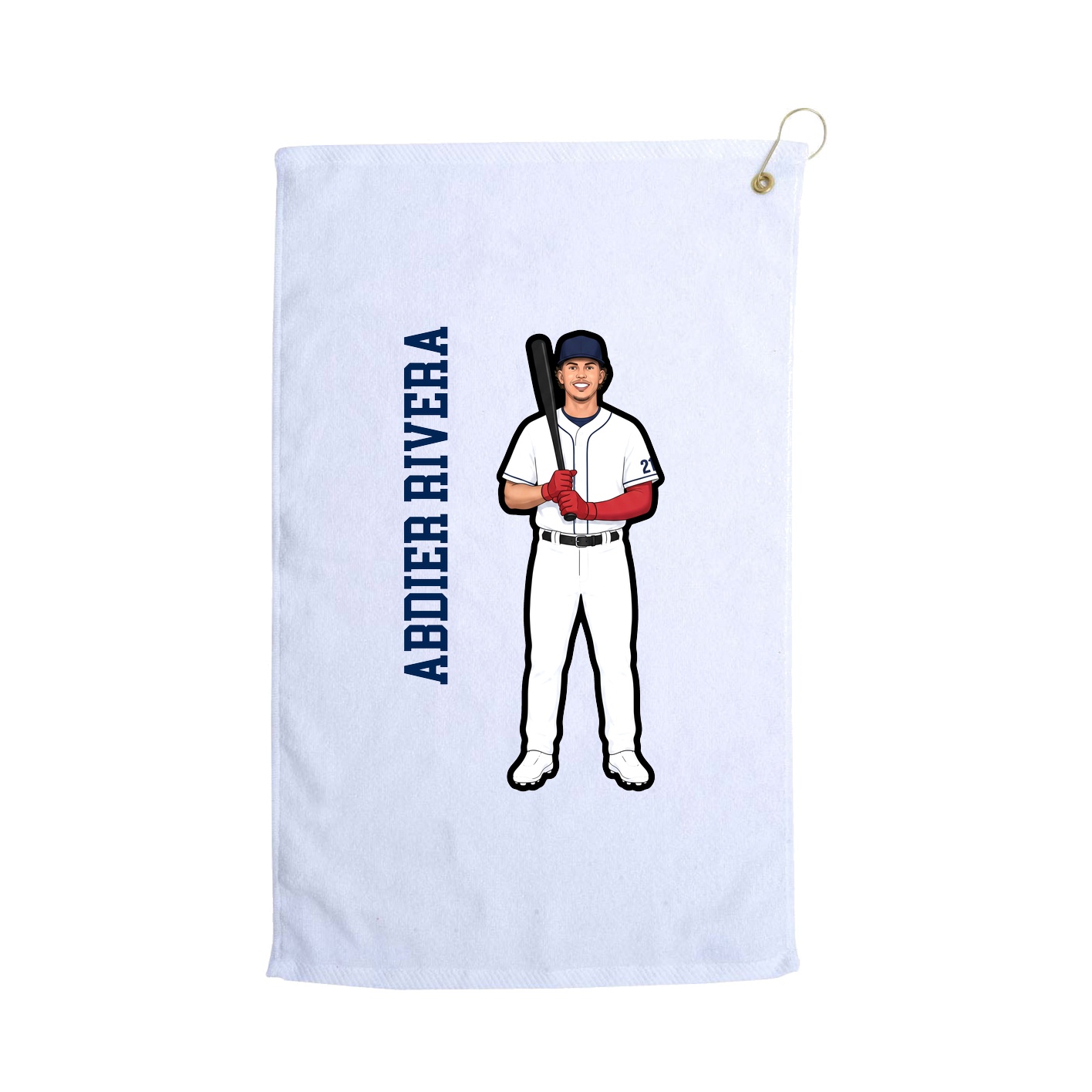 Golf Towel — Name Vertical in White