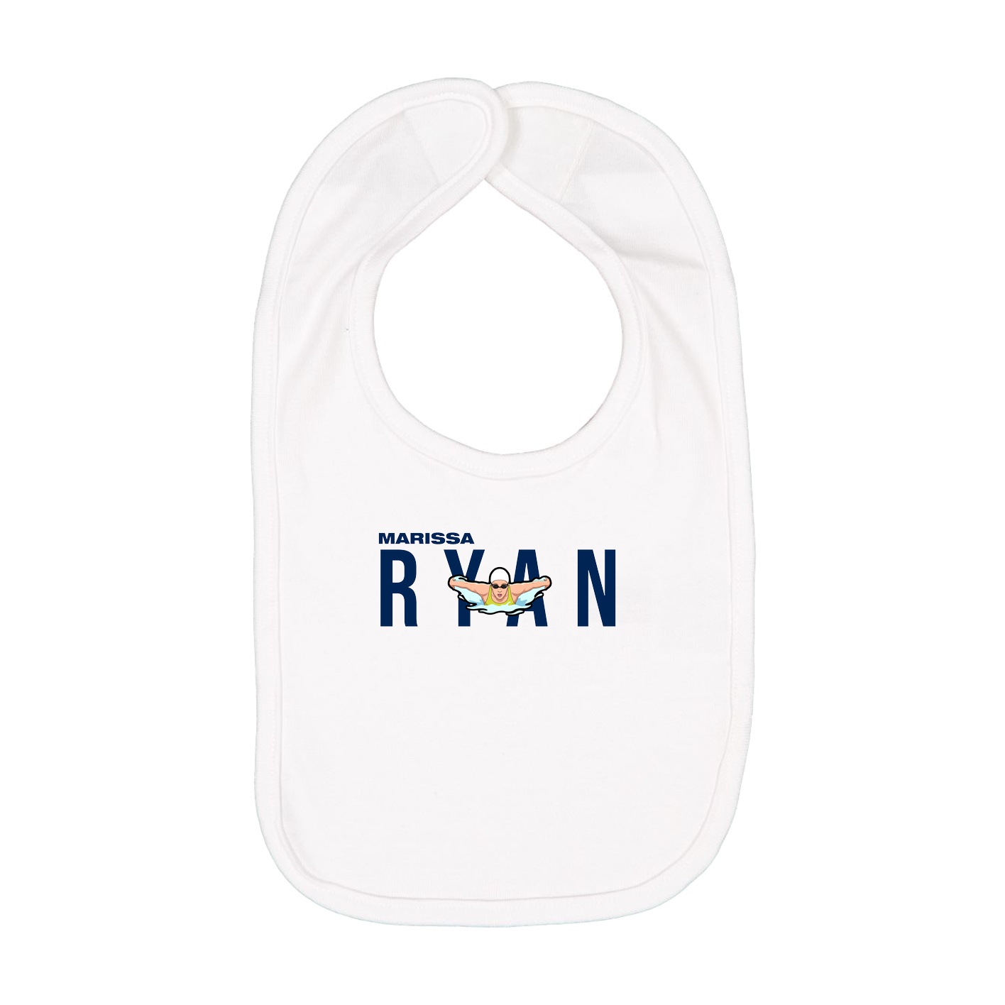 Infant Bib — Player Name in White