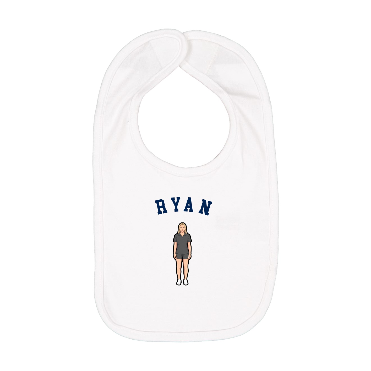 Infant Bib — Shirsey Arch in White