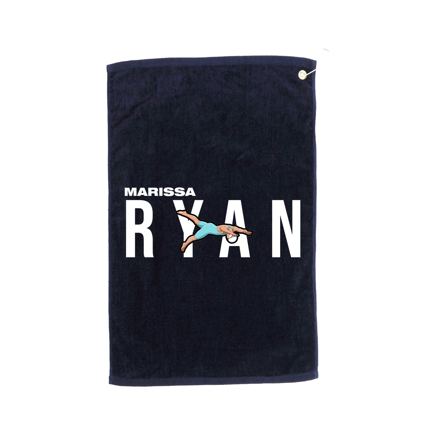 Golf Towel — Player Name in Navy