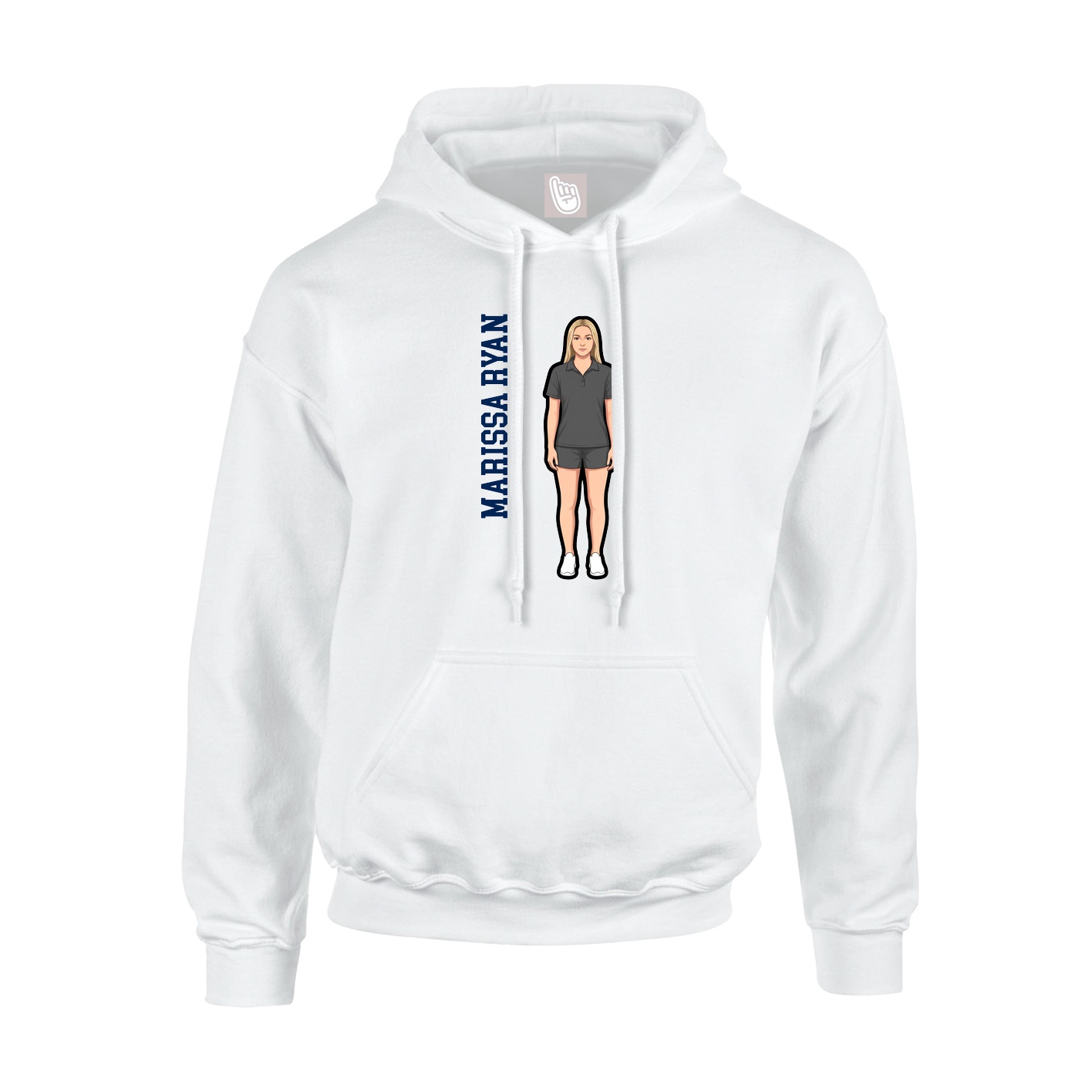 Hoodie — Name Vertical in White