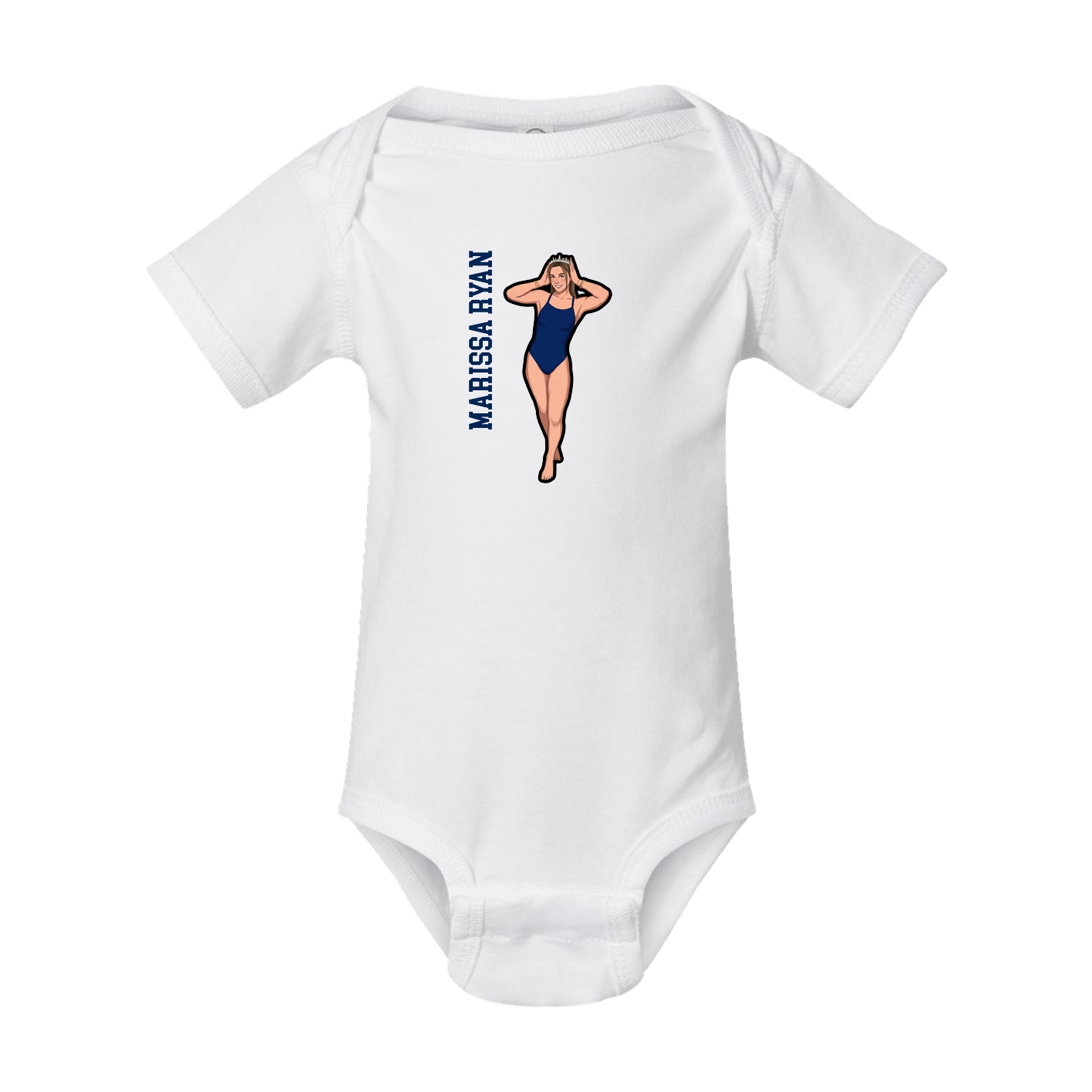 Baby Onesie — Name Vertical in White