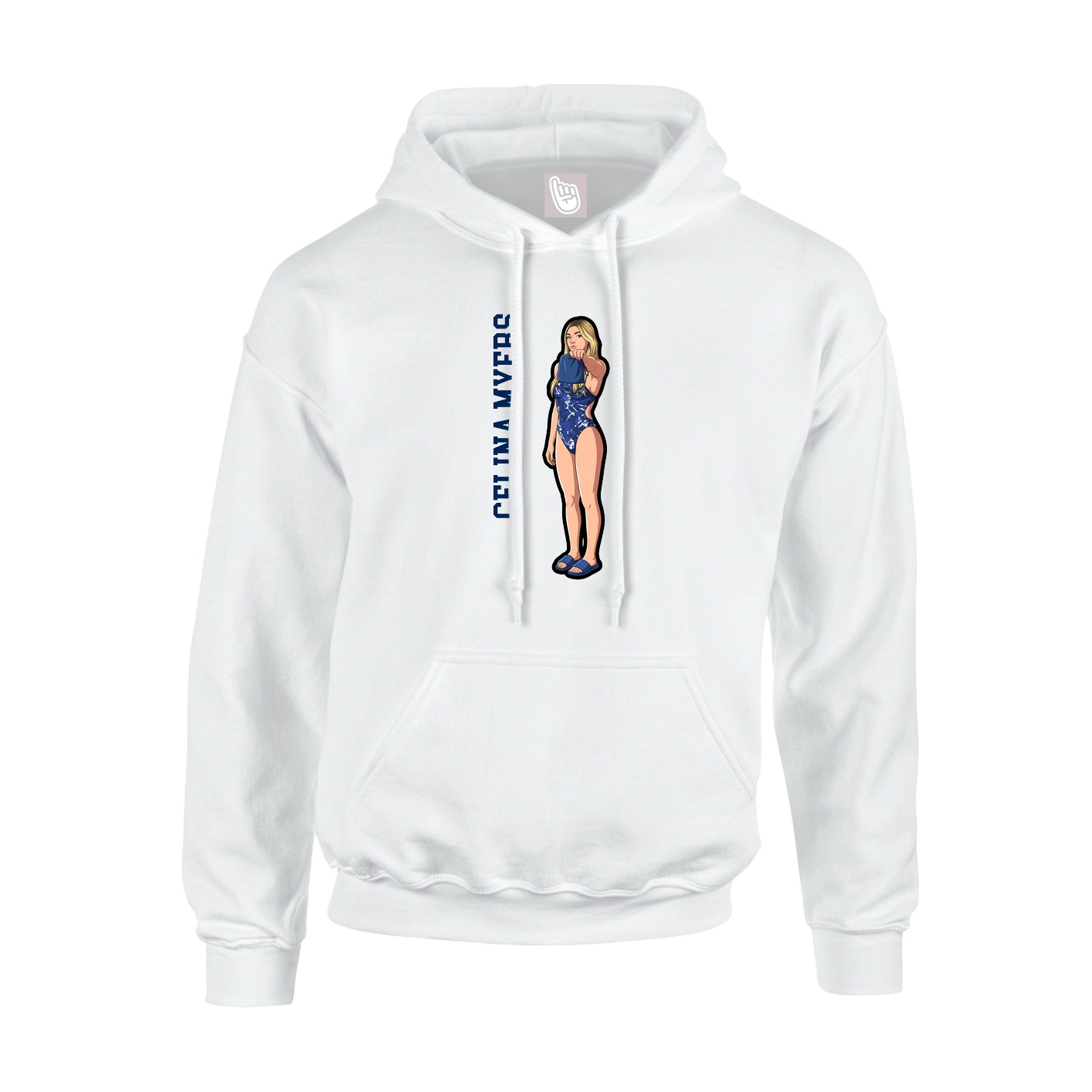 Youth Hoodie — Name Vertical in White