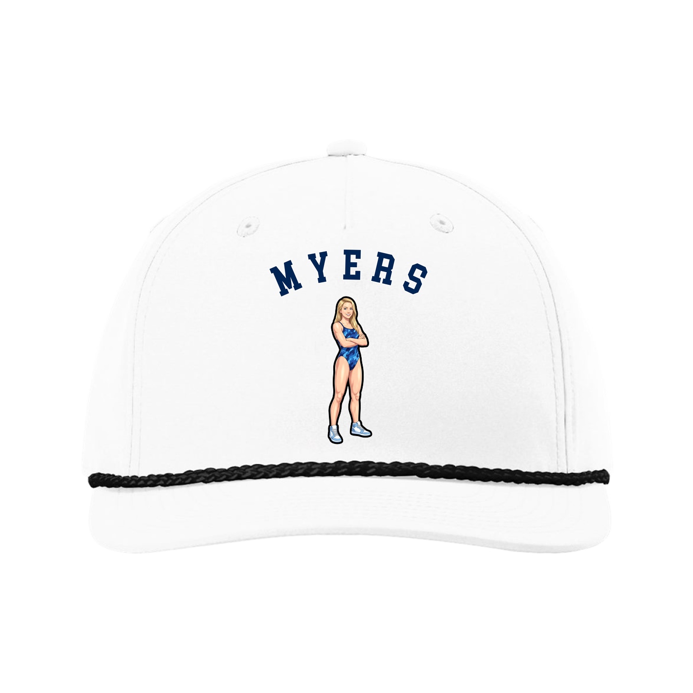 Five-Panel Classic Rope Cap — Shirsey Arch in White