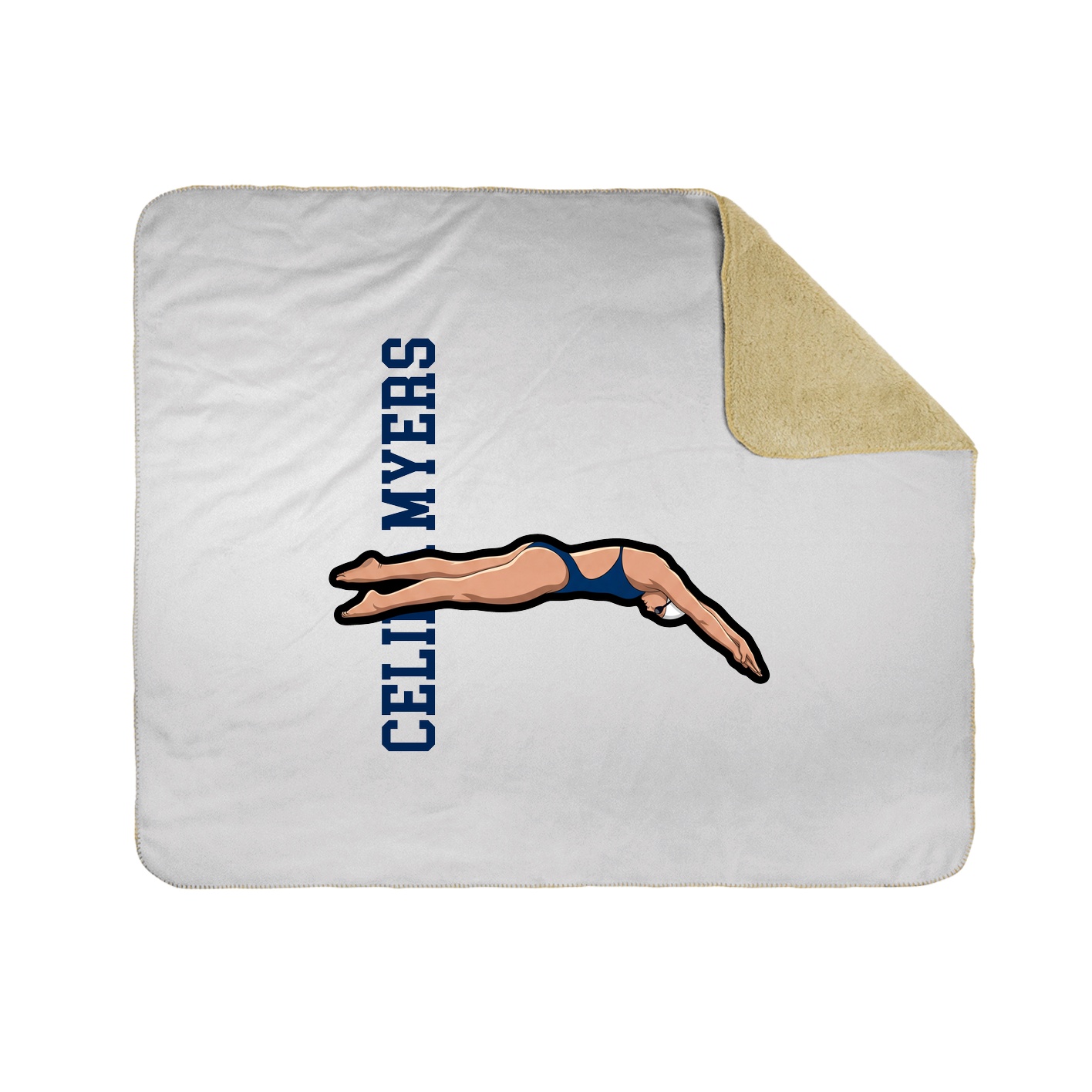 Throw Blanket — Name Vertical in White