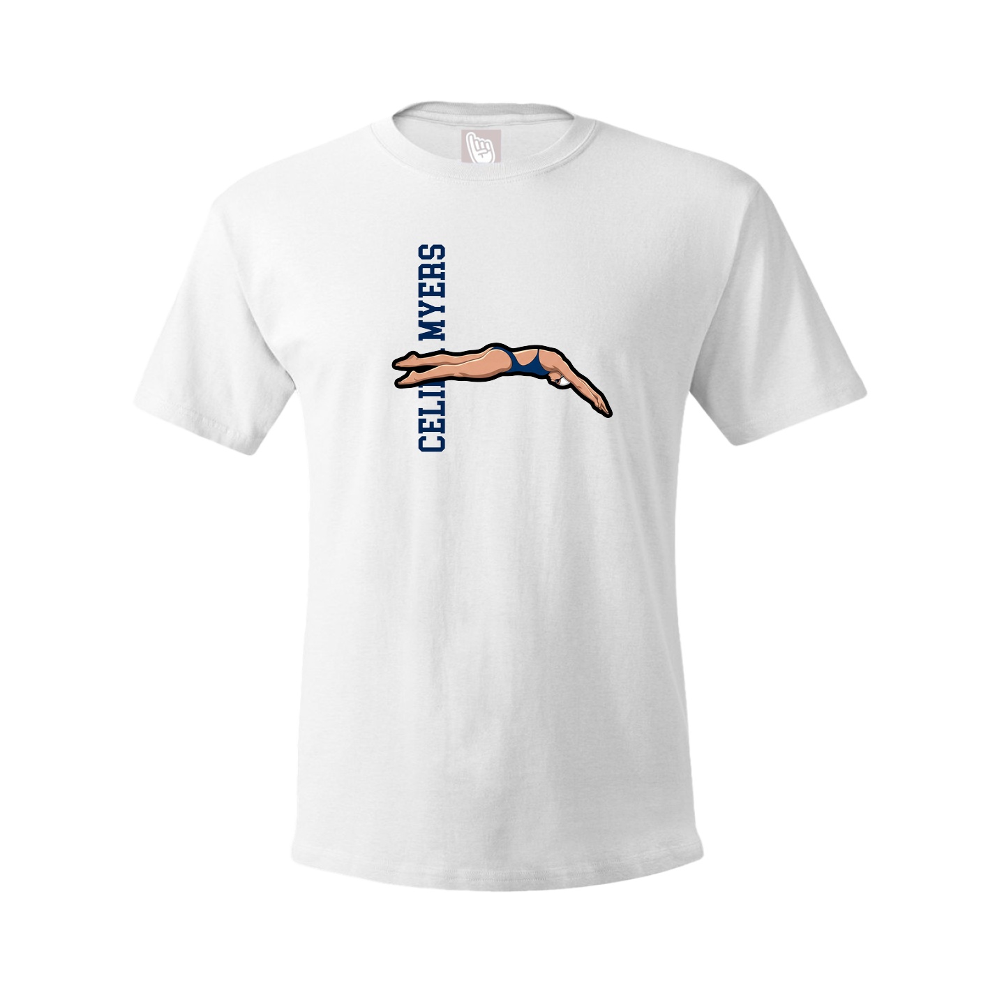 Tee — Name Vertical in White