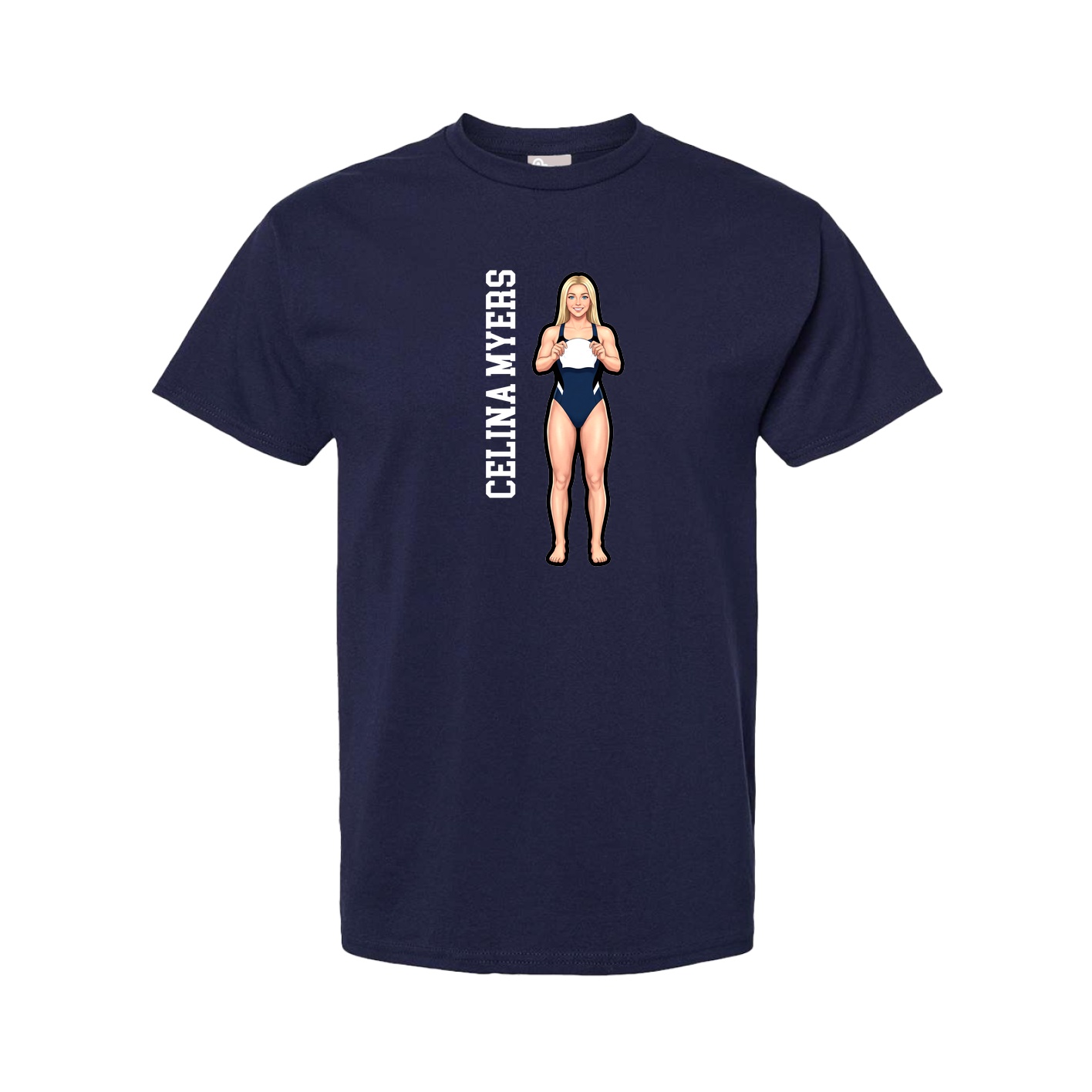 Youth Tee — Name Vertical in Navy