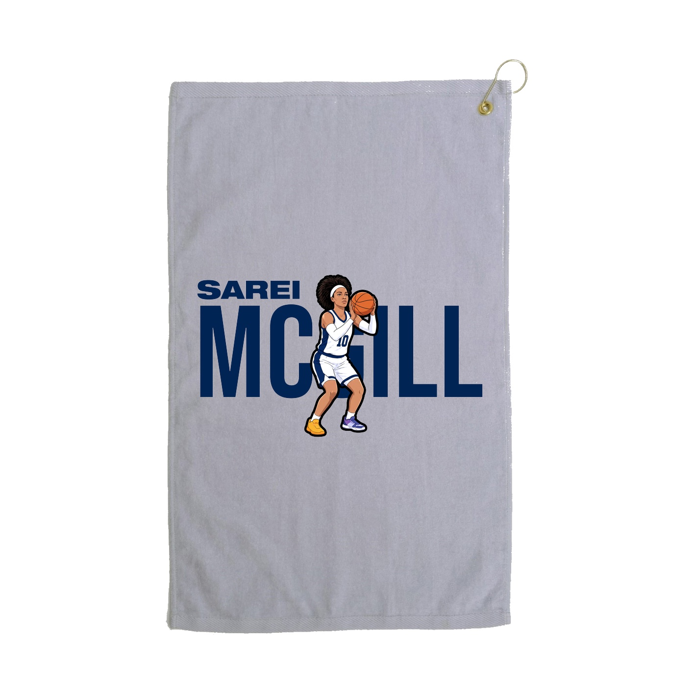 Golf Towel — Player Name in Grey