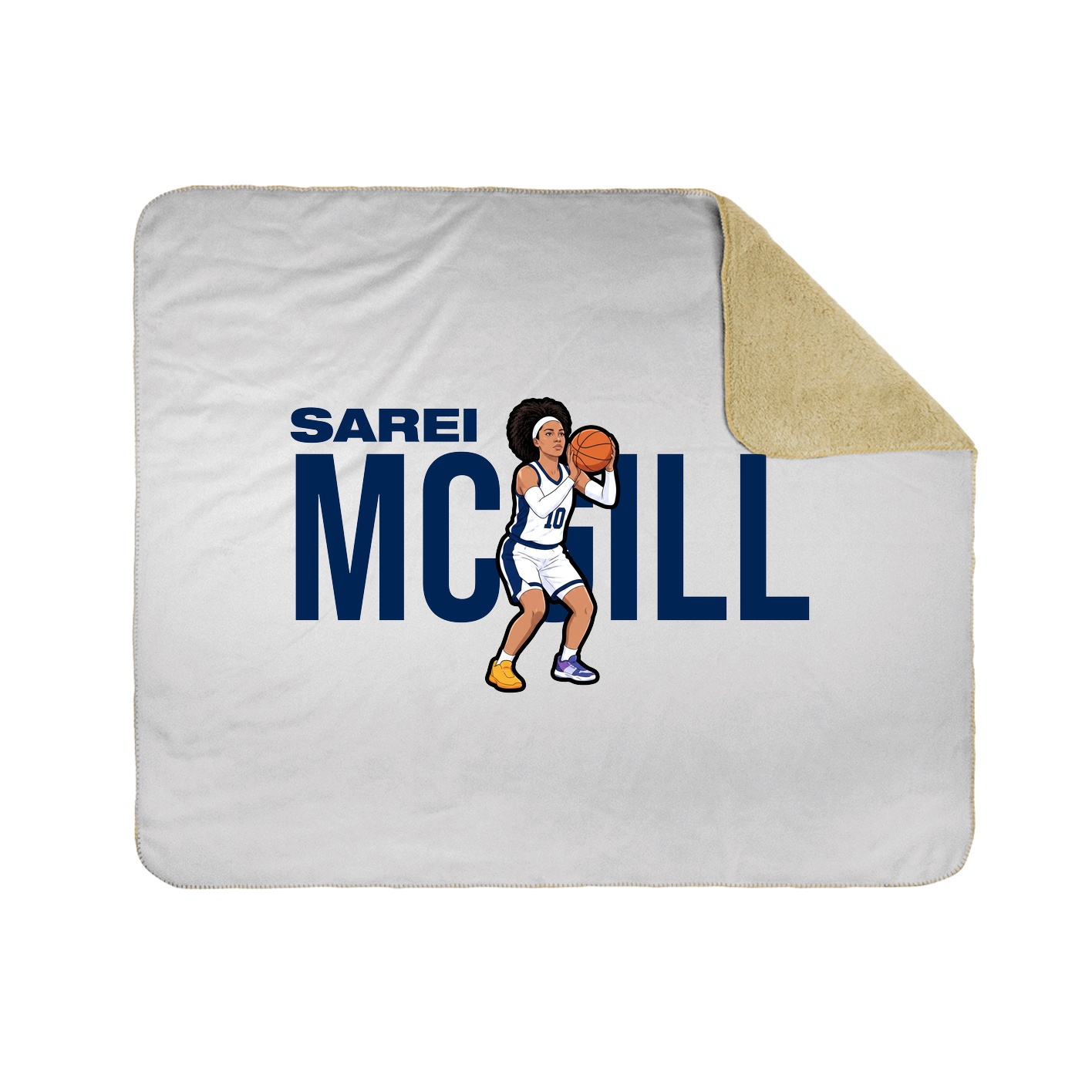 Throw Blanket — Player Name in White