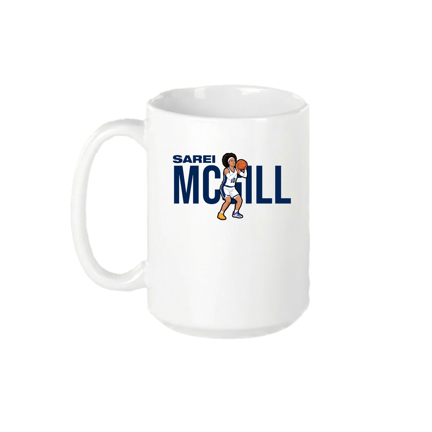 15oz Coffee Mug — Player Name in White