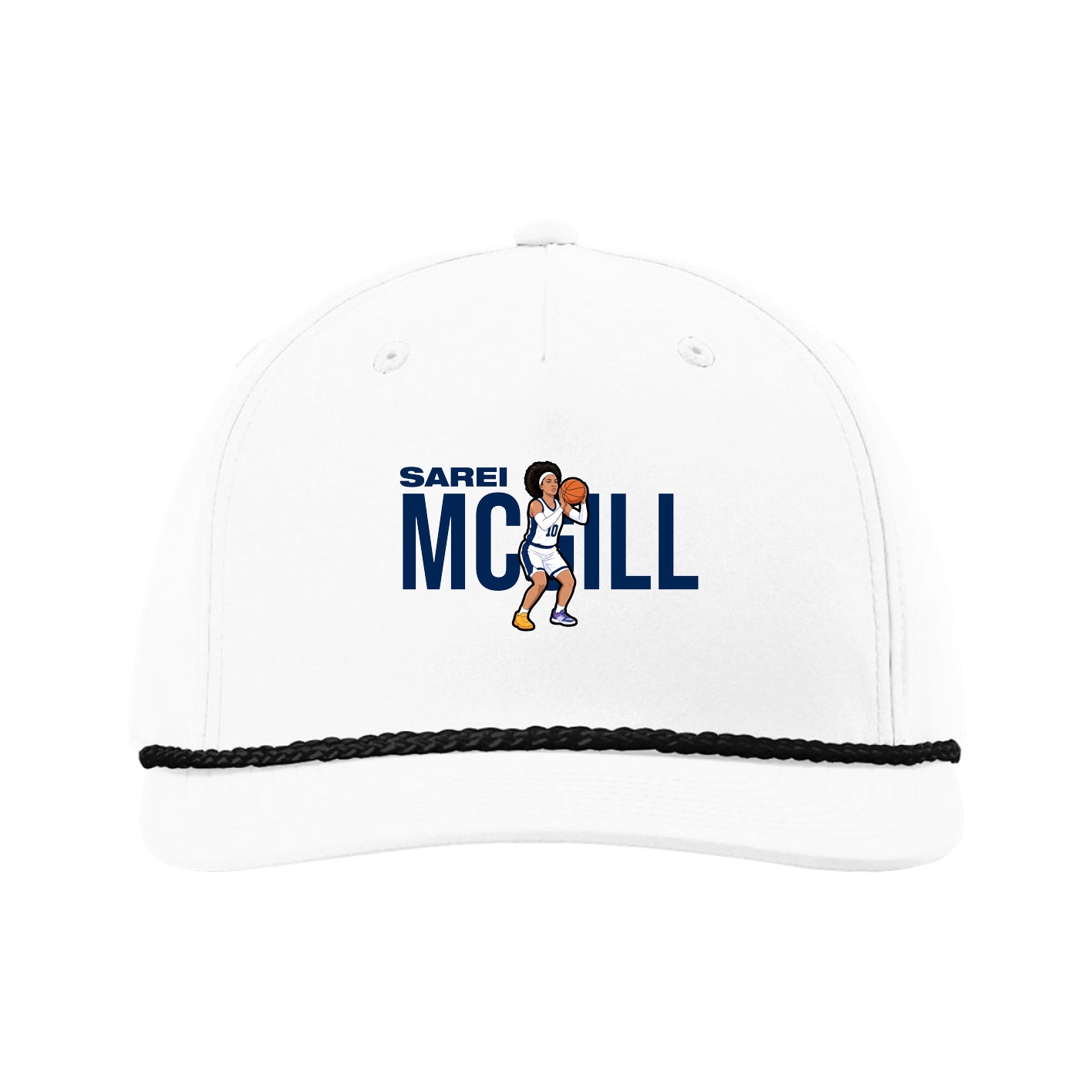 Five-Panel Classic Rope Cap — Player Name in White