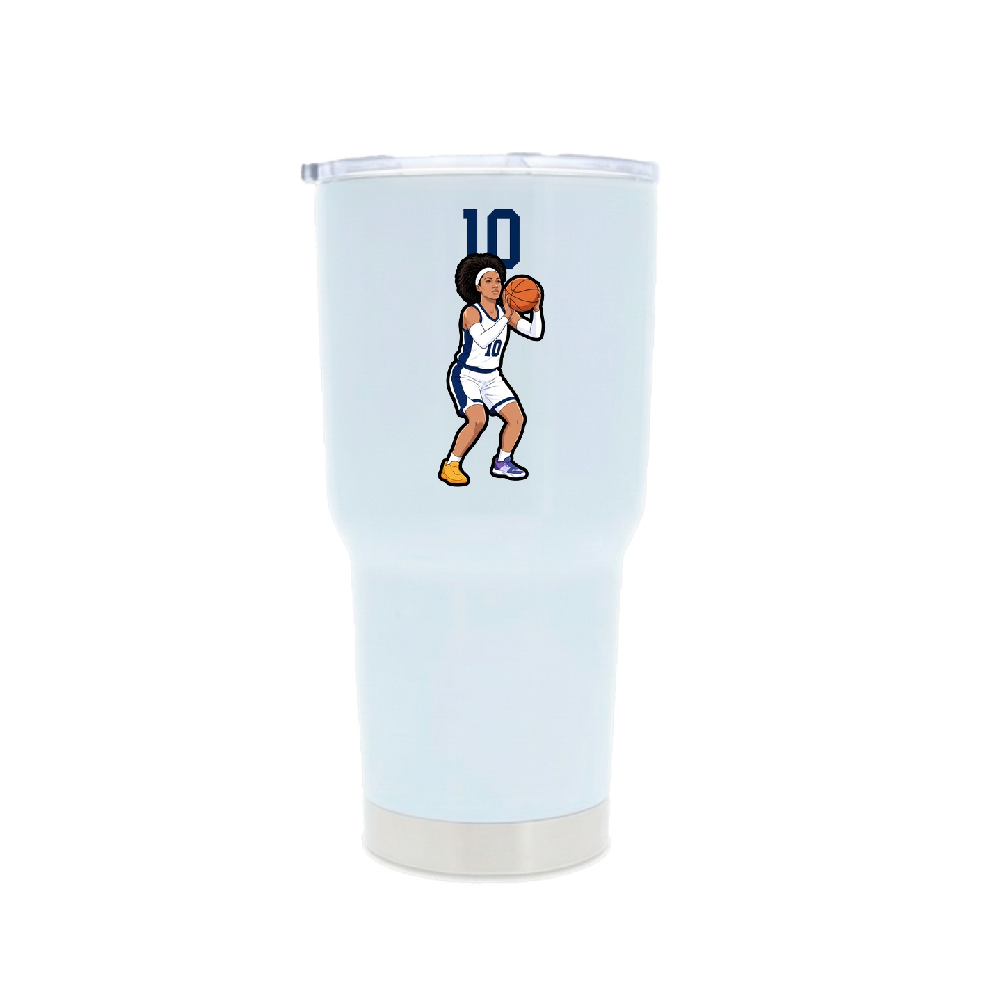 30oz Stainless Steel Tumbler — Number Top in White