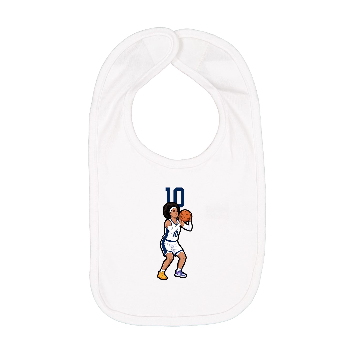 Infant Bib — Number Top in White