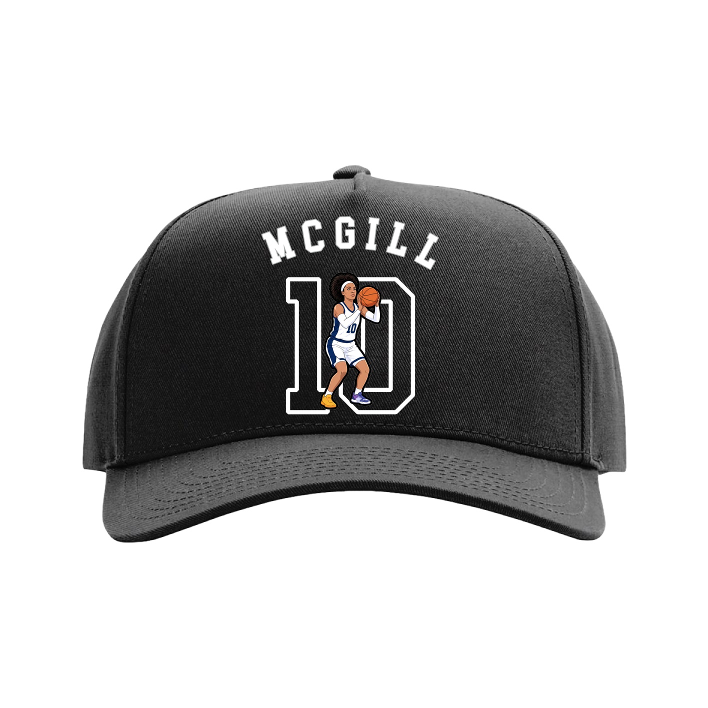 Full Fabric Five-Panel Champ Cap — Shirsey Arch in Black