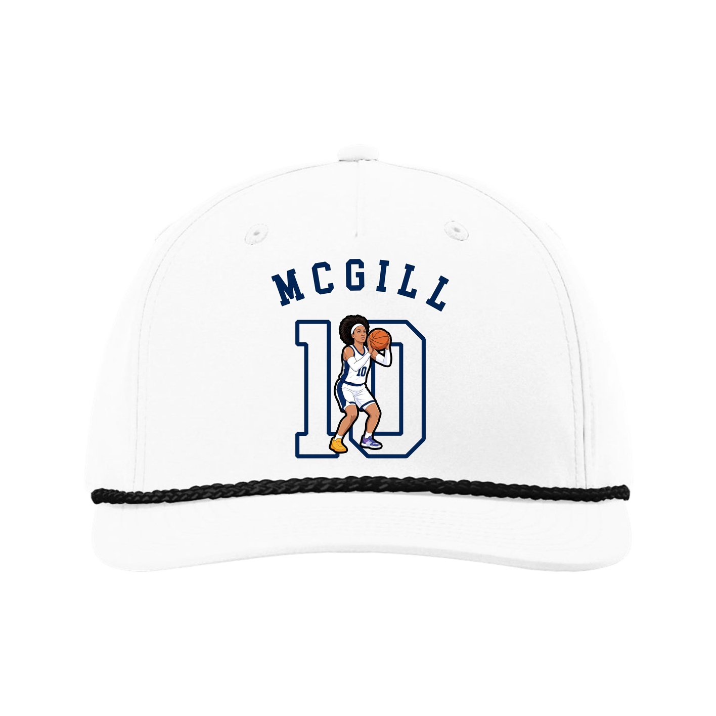 Five-Panel Classic Rope Cap — Shirsey Arch in White