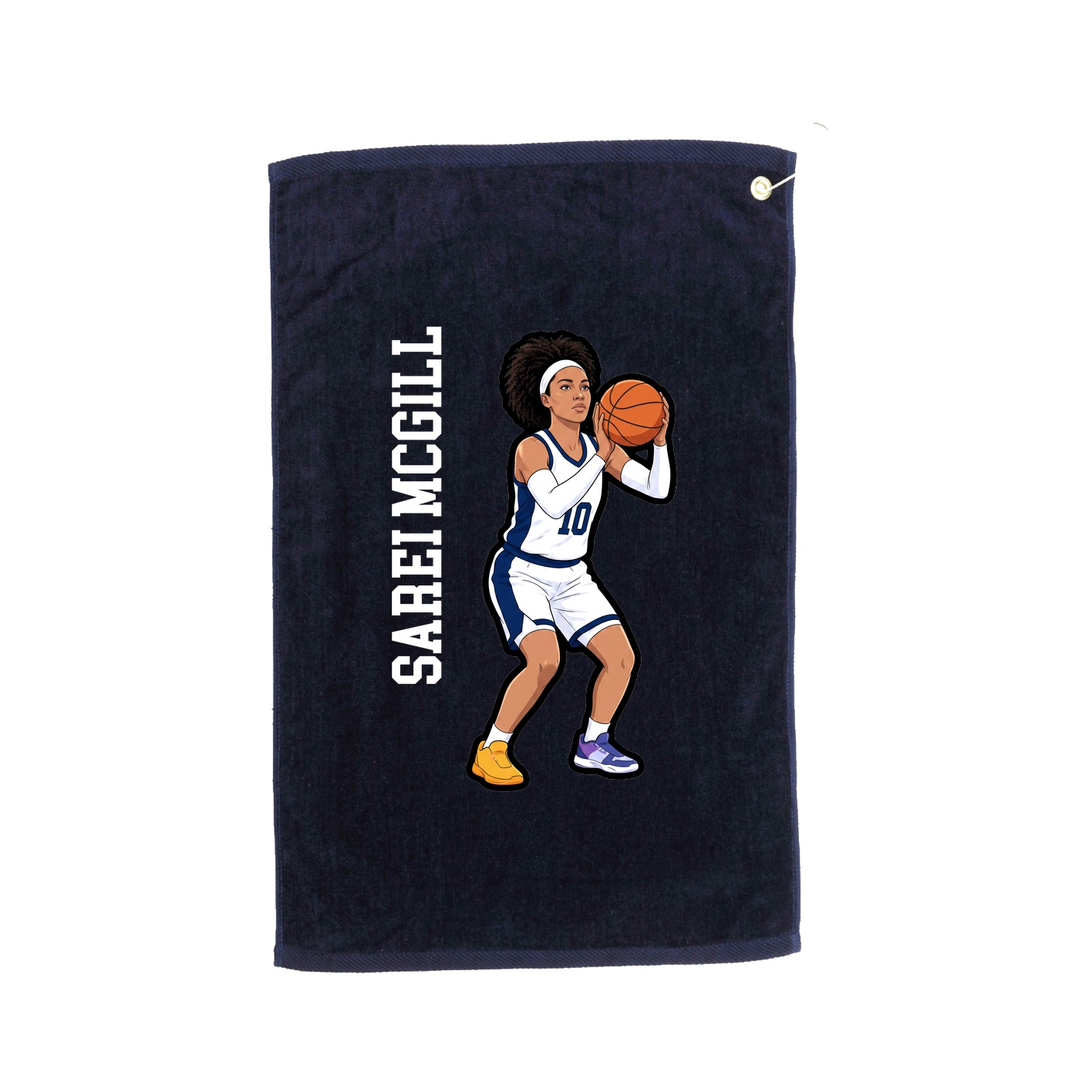 Golf Towel — Name Vertical in Navy
